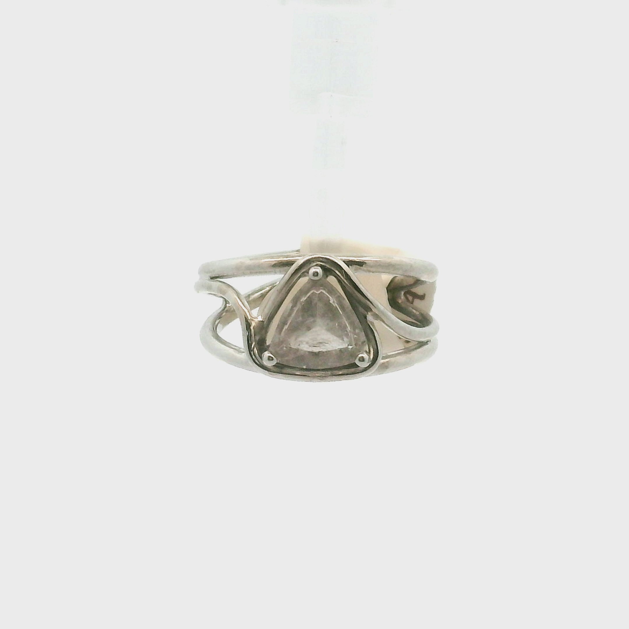 Ethiopian Fluorite Cuff Ring .925 Silver for Clarity and Focus