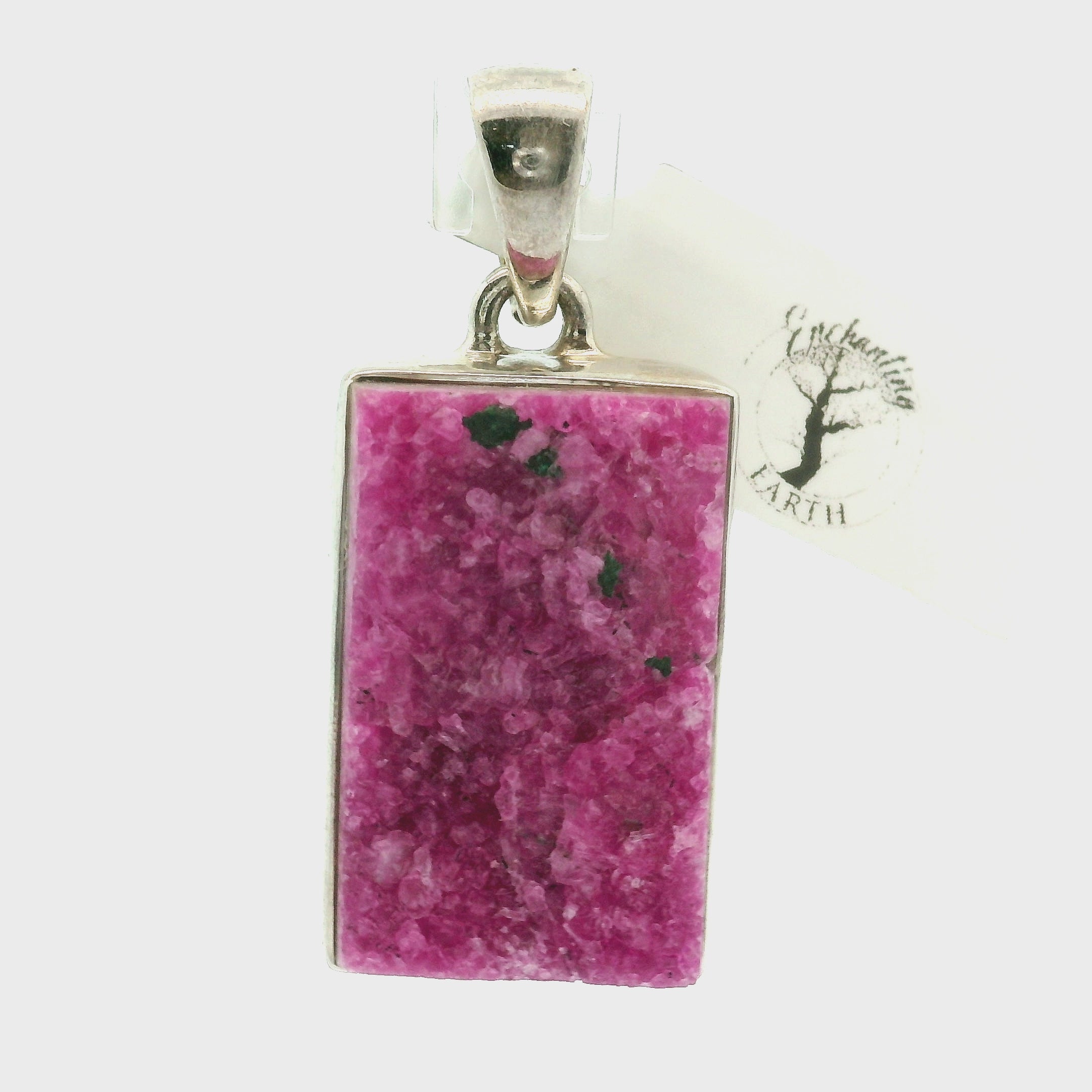 Cobalto Calcite Druzy Pendant .925 Silver for Compassion, Emotional Healing, Harmony and Forgiveness