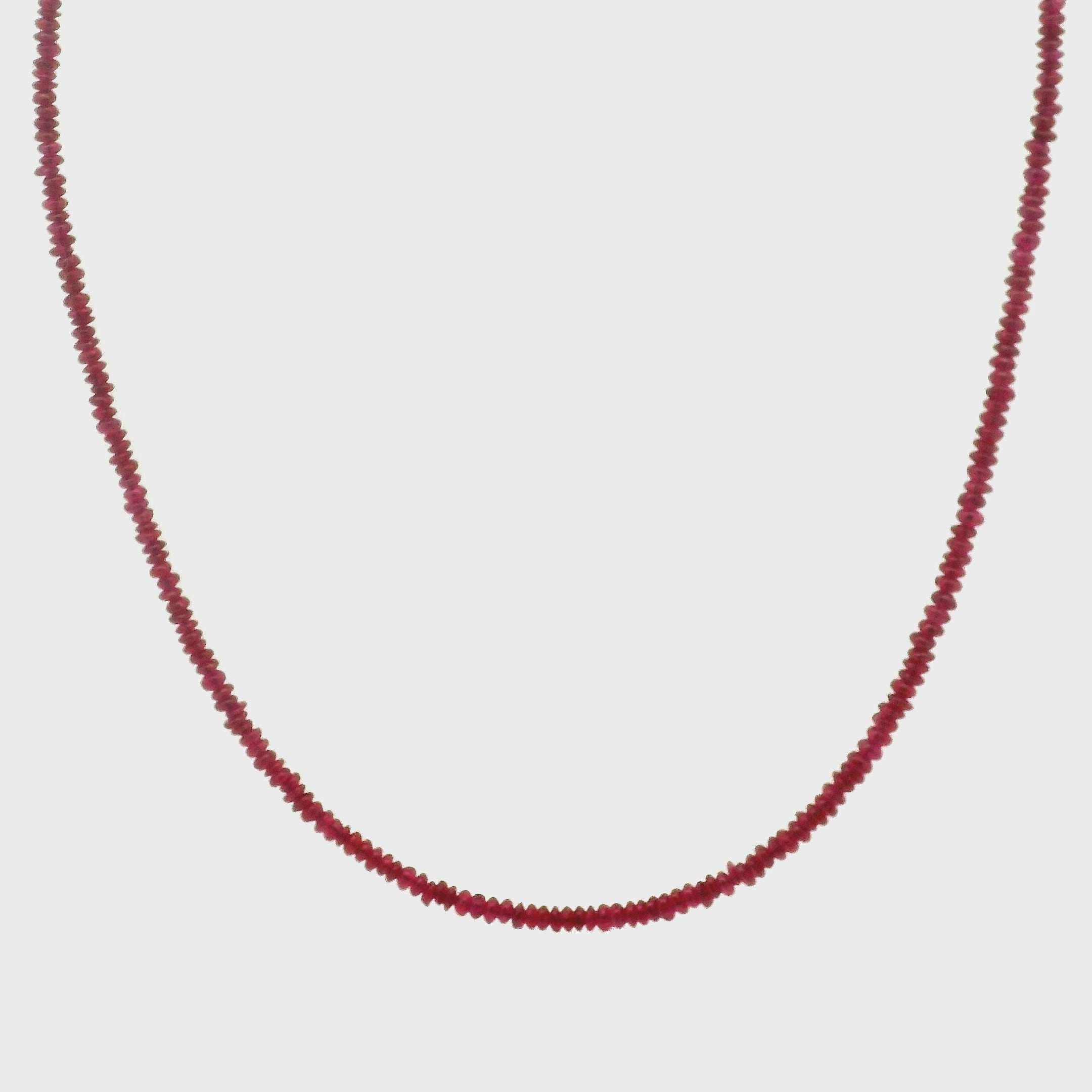 Ruby Mini Faceted Necklace for Supporting Flow of Energy & Enlightenment for Root Chakra