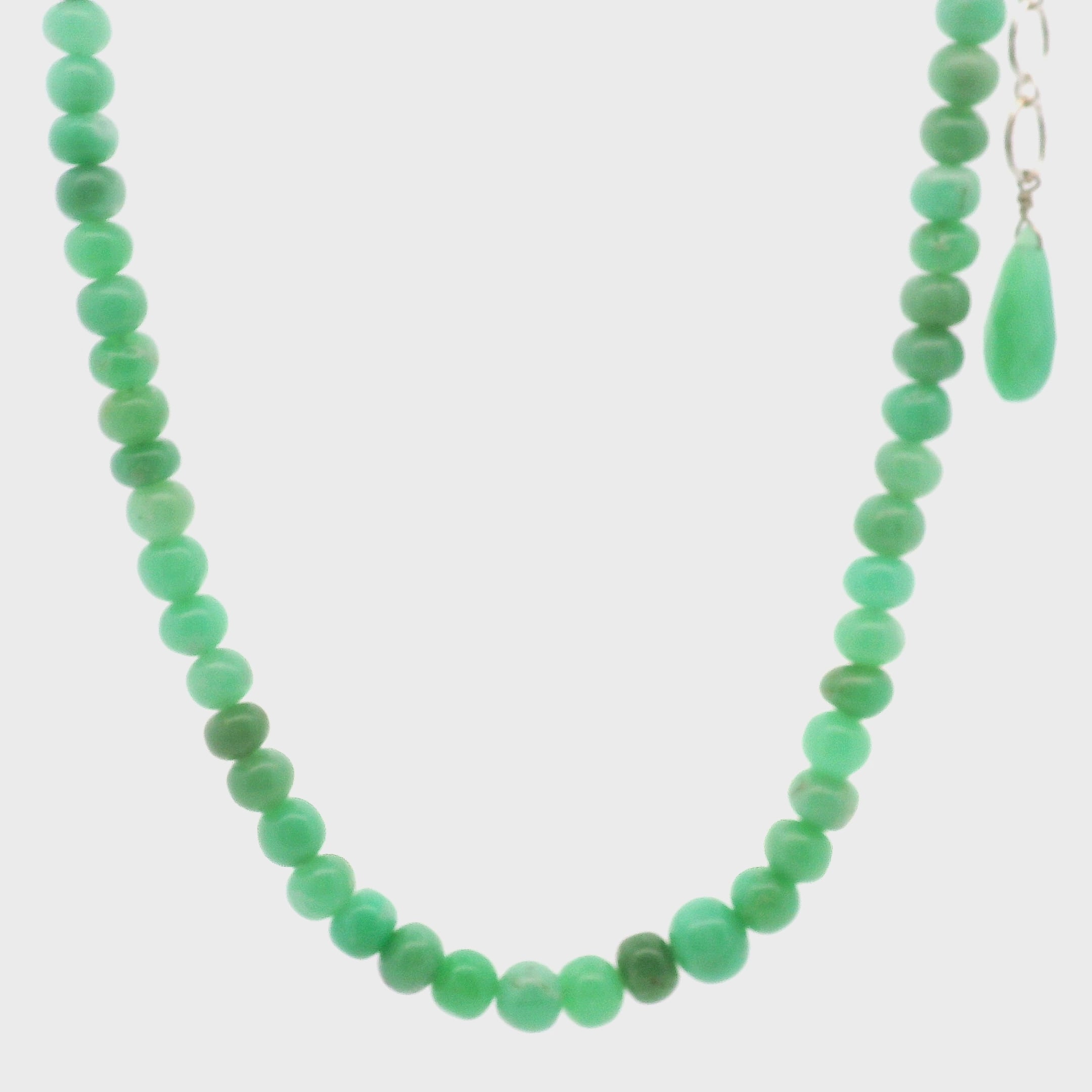 Chrysoprase Rondelle Necklace for Abundance, Love and Wealth