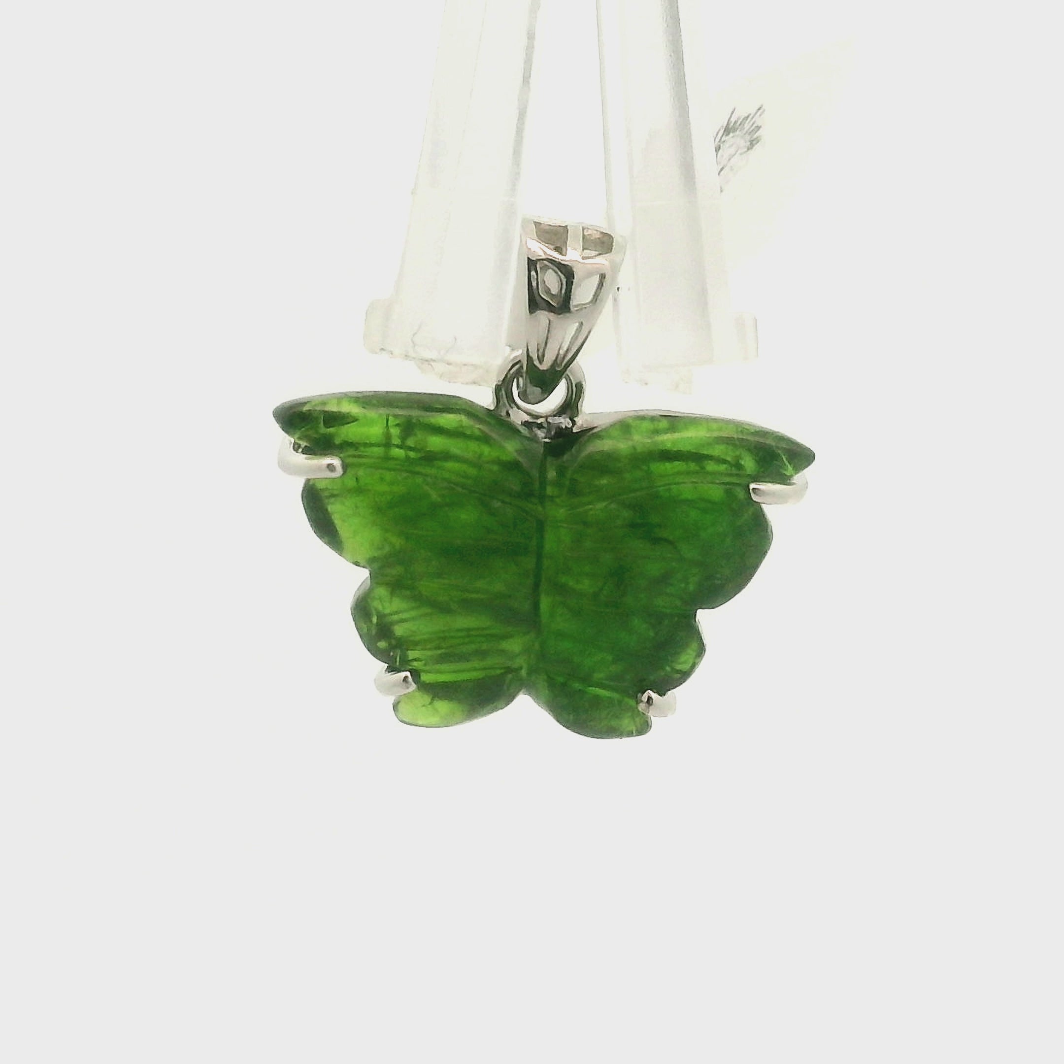 Chrome Diopside Pendant .925 Silver for Emotional Healing, Protection and Feminine Power