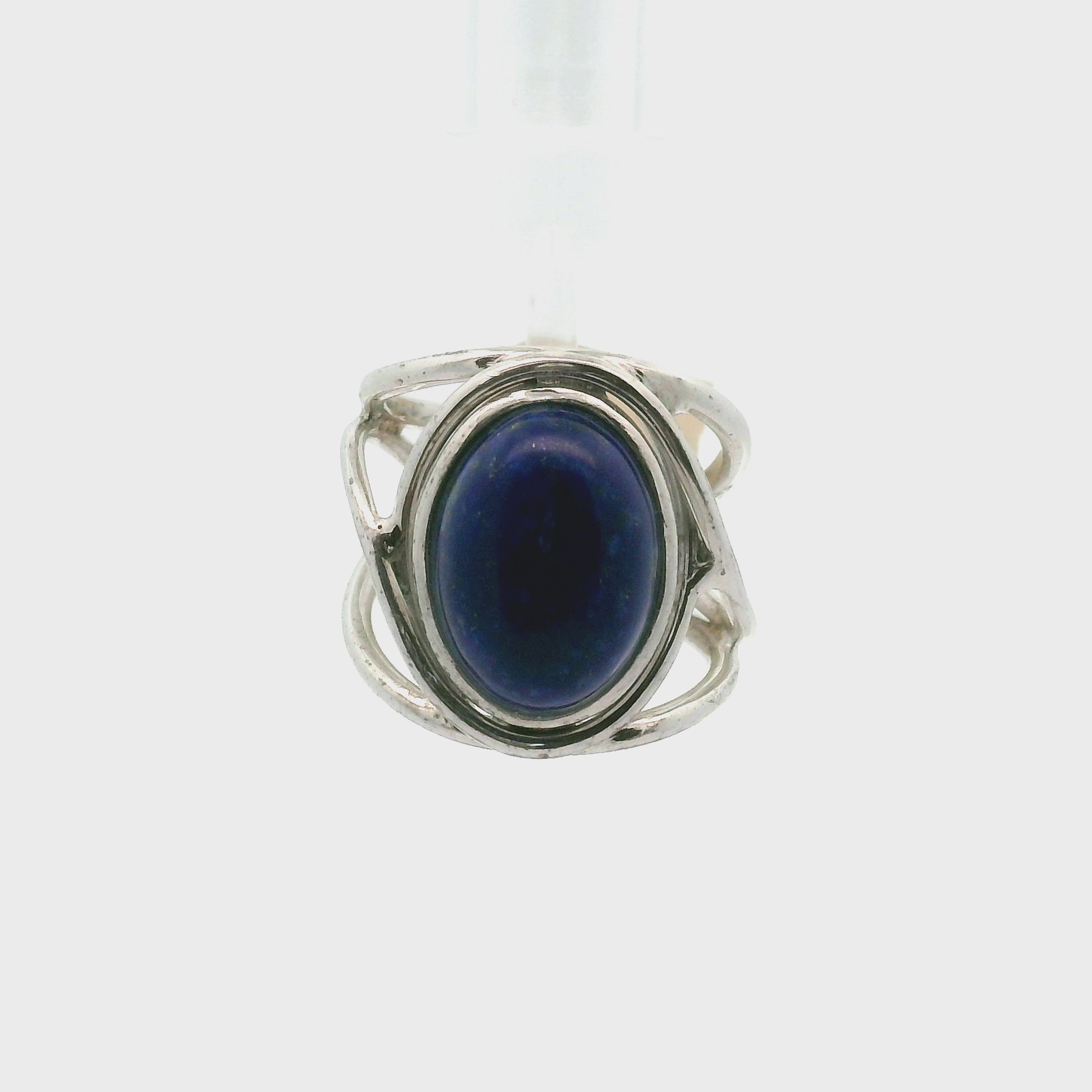Lapis Lazuli Cuff Ring .925 Silver for Power & Confidence