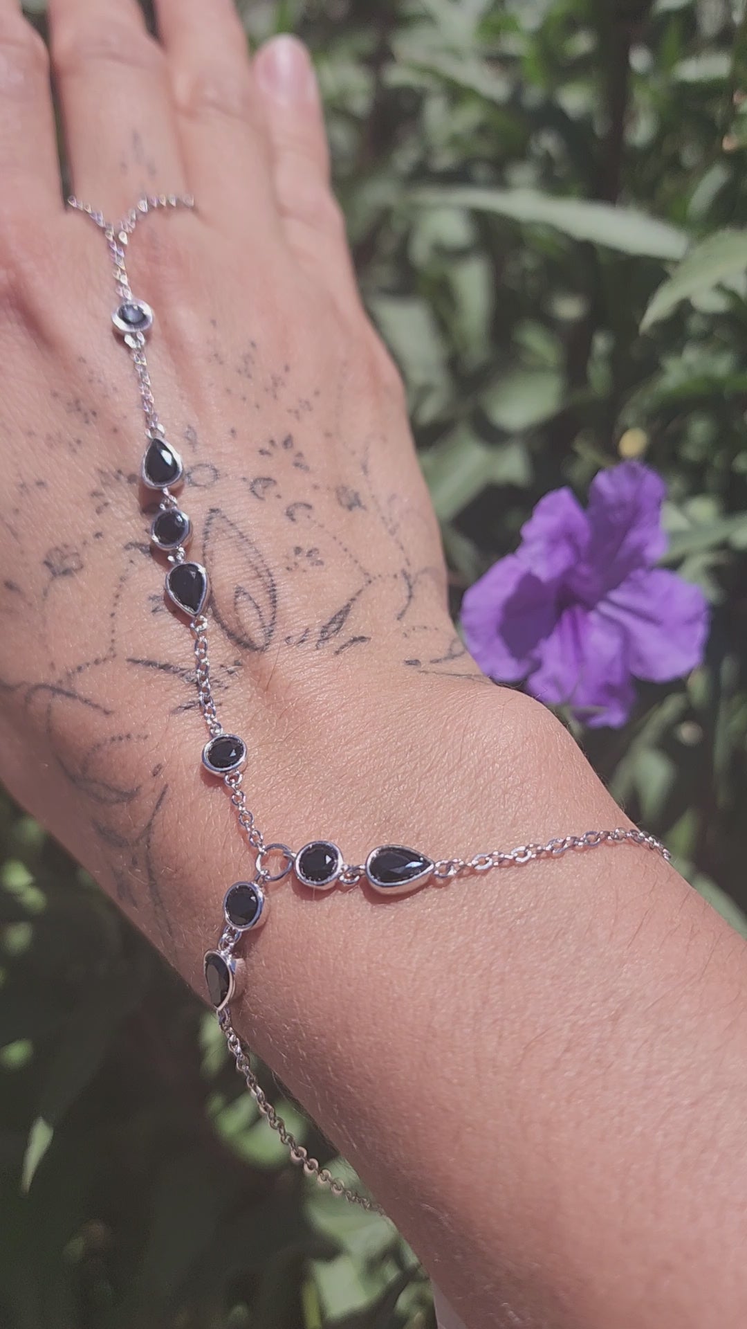 Crystal Adjustable Hand-Chain in .925 Silver for Creation and Prosperity