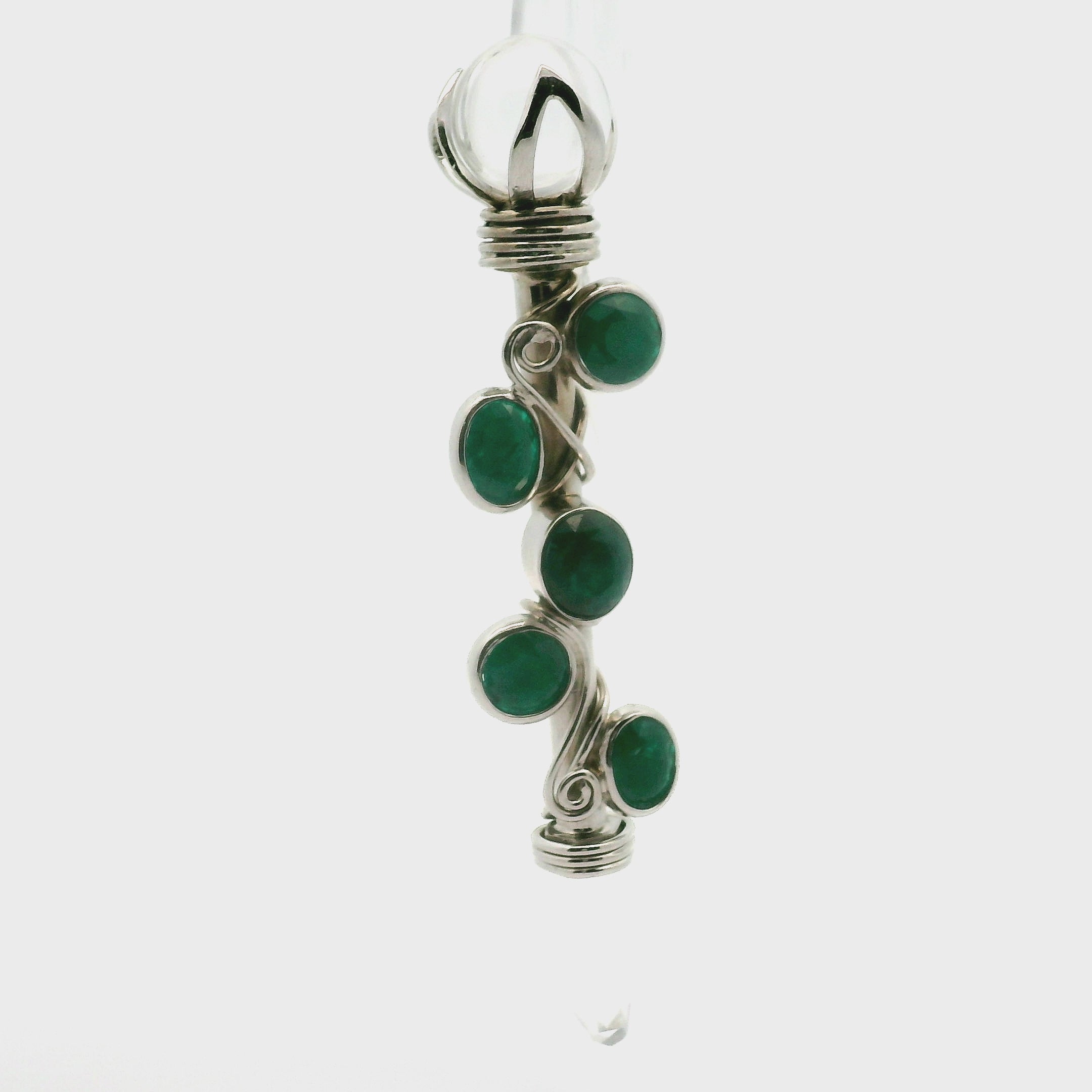 Dioptase Wandlet .925 Silver for New Beginnings, Protection and Manifestation
