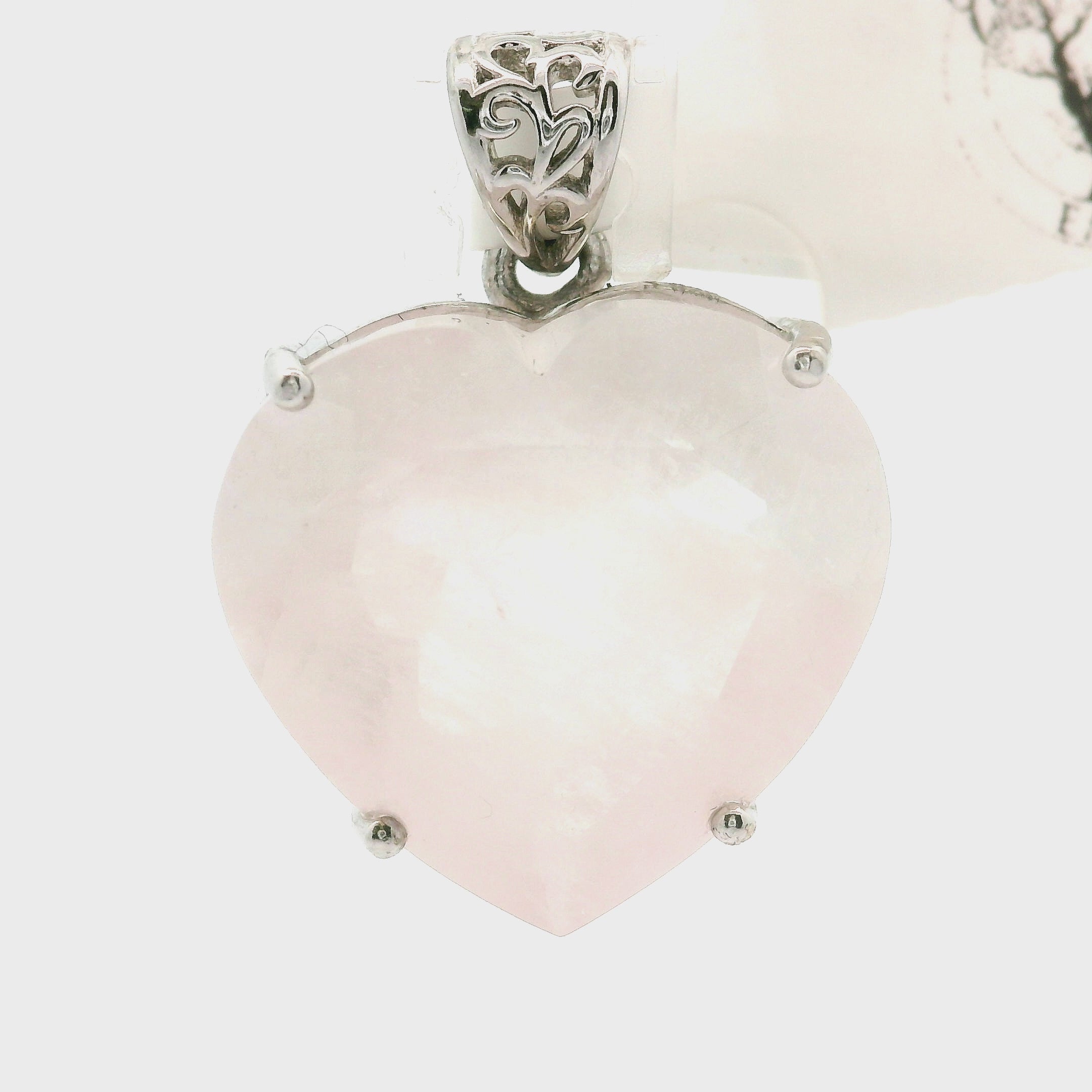 Morganite Pendant .925 Silver for Abundance of Joy and Love
