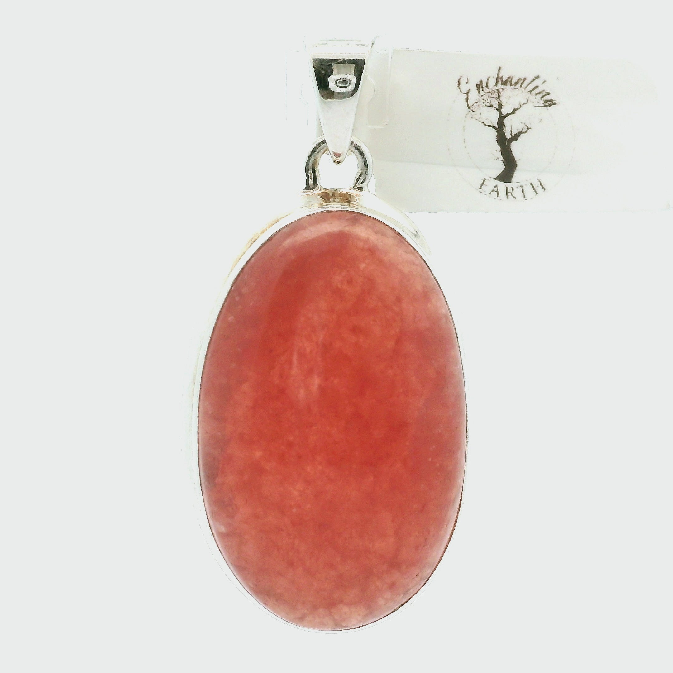 Rhodochrosite Large Pendant .925 Silver for Heart Healing and Opening your Heart to Love