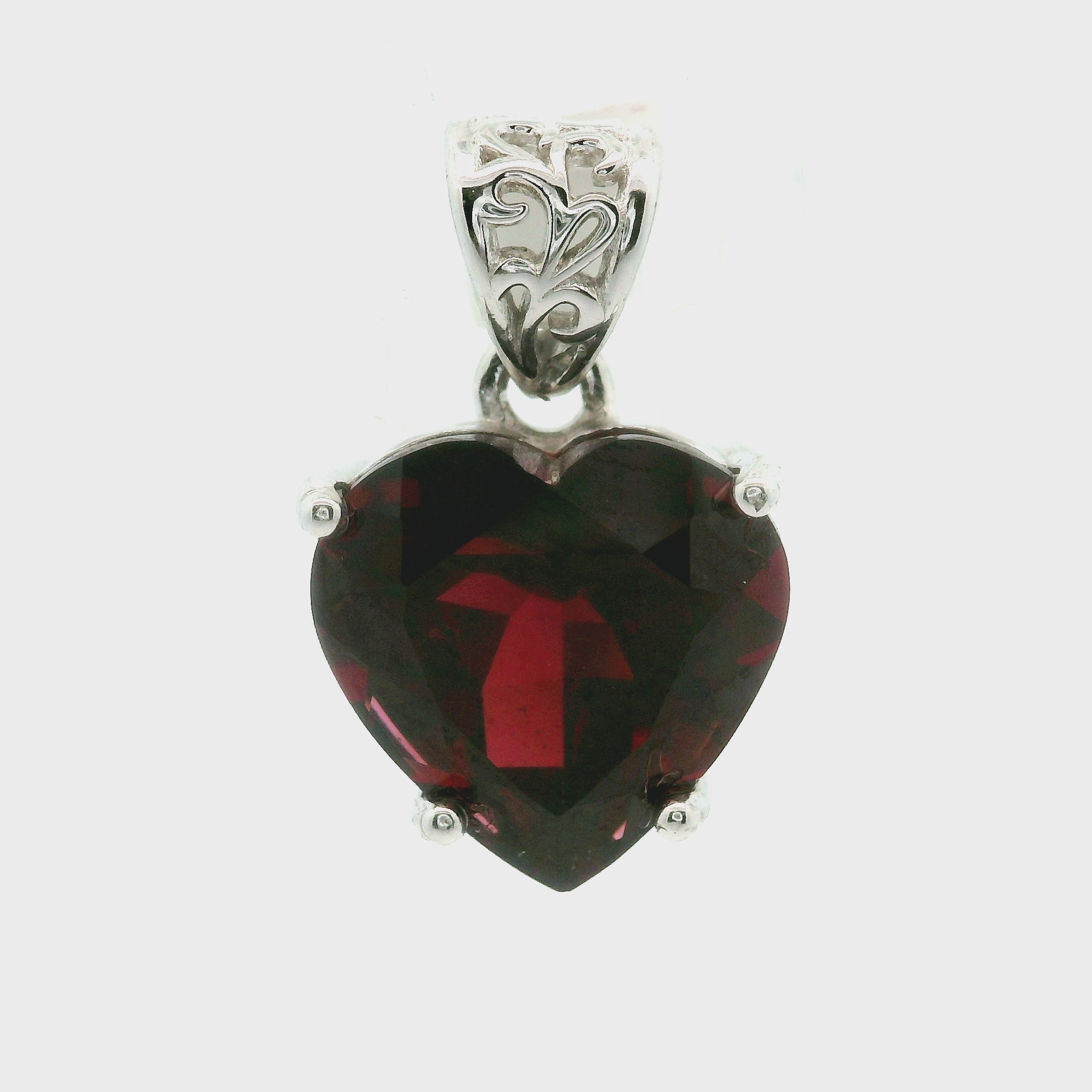 Garnet Faceted Pendant .925 Silver for Strength and Universal Connection