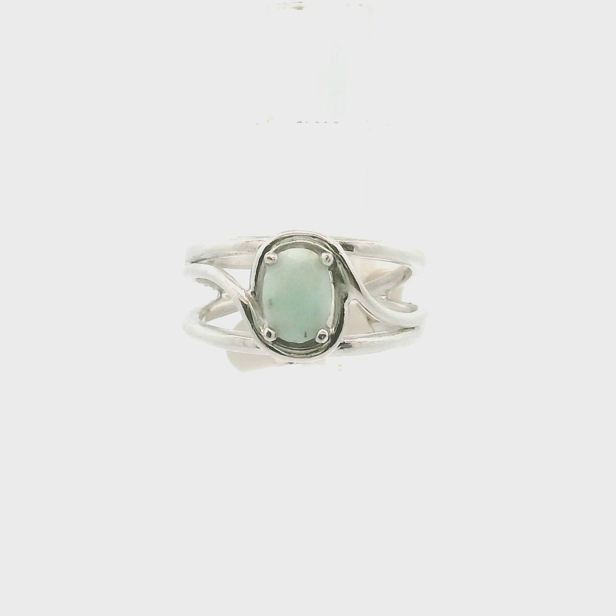 Amazonite Faceted Midi Cuff Ring .925 Silver for Communication, Harmony and Hope