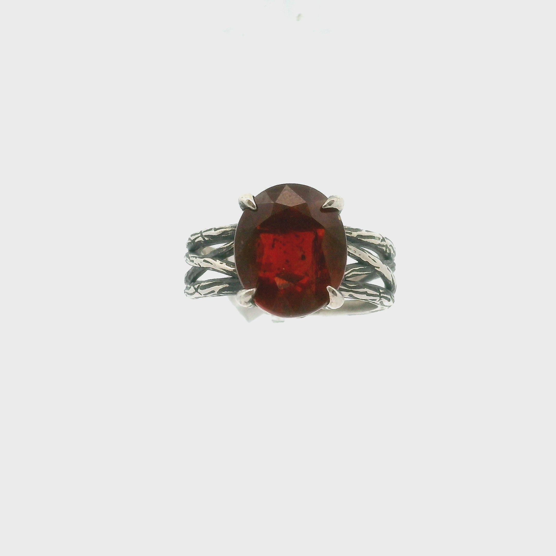 Orange Kyanite Bad Witch Cuff Ring .925 Silver for Meditation and Energetic Cleansing