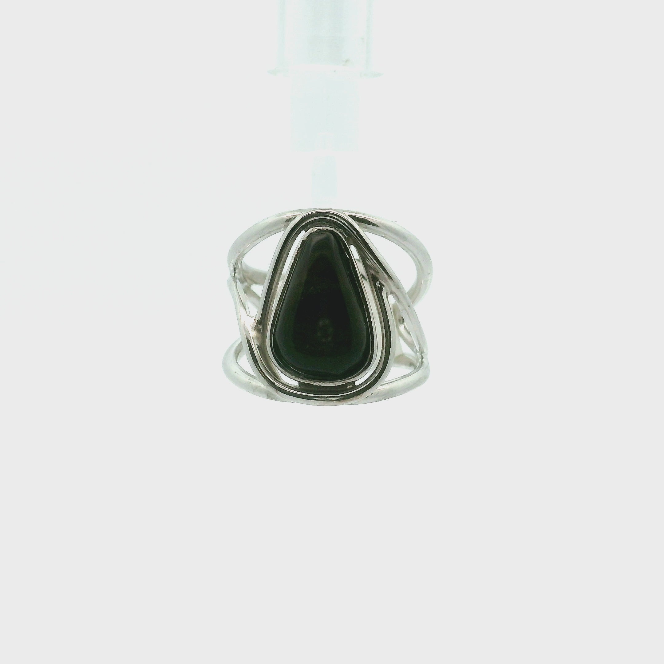 Ammolite Adjustable Cuff Ring .925 Silver for Transformation and Boosting your Life Force Energy