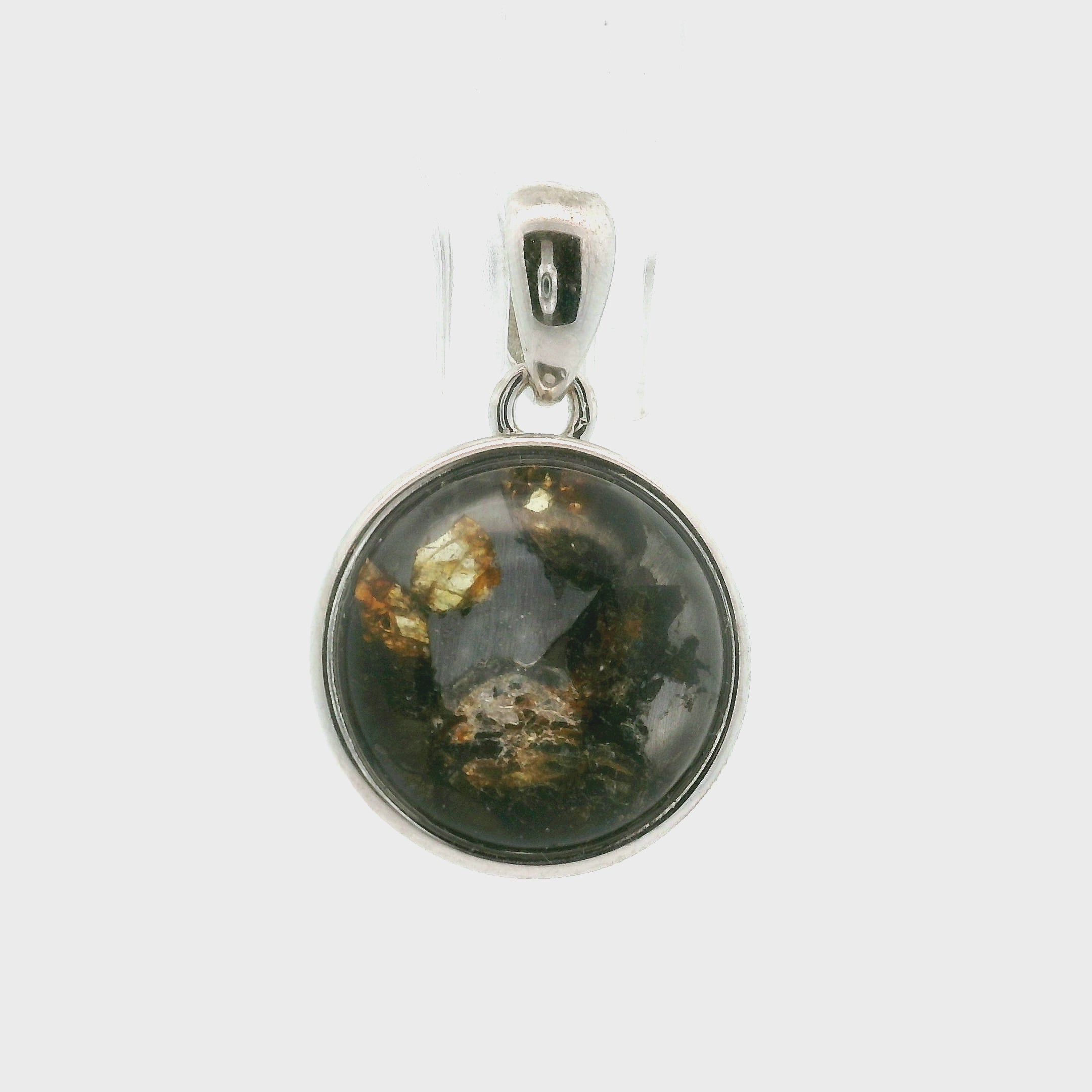Pallasite Meteorite Pendant .925 Silver for Spiritual Awakening and Multidimensional Awareness