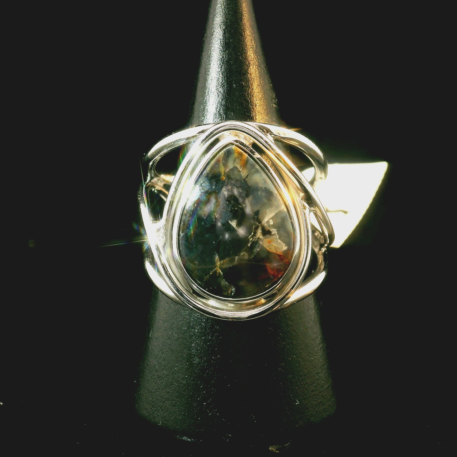 Gem Silica Cuff Ring .925 Silver for Empowerment, Harmony and Truth