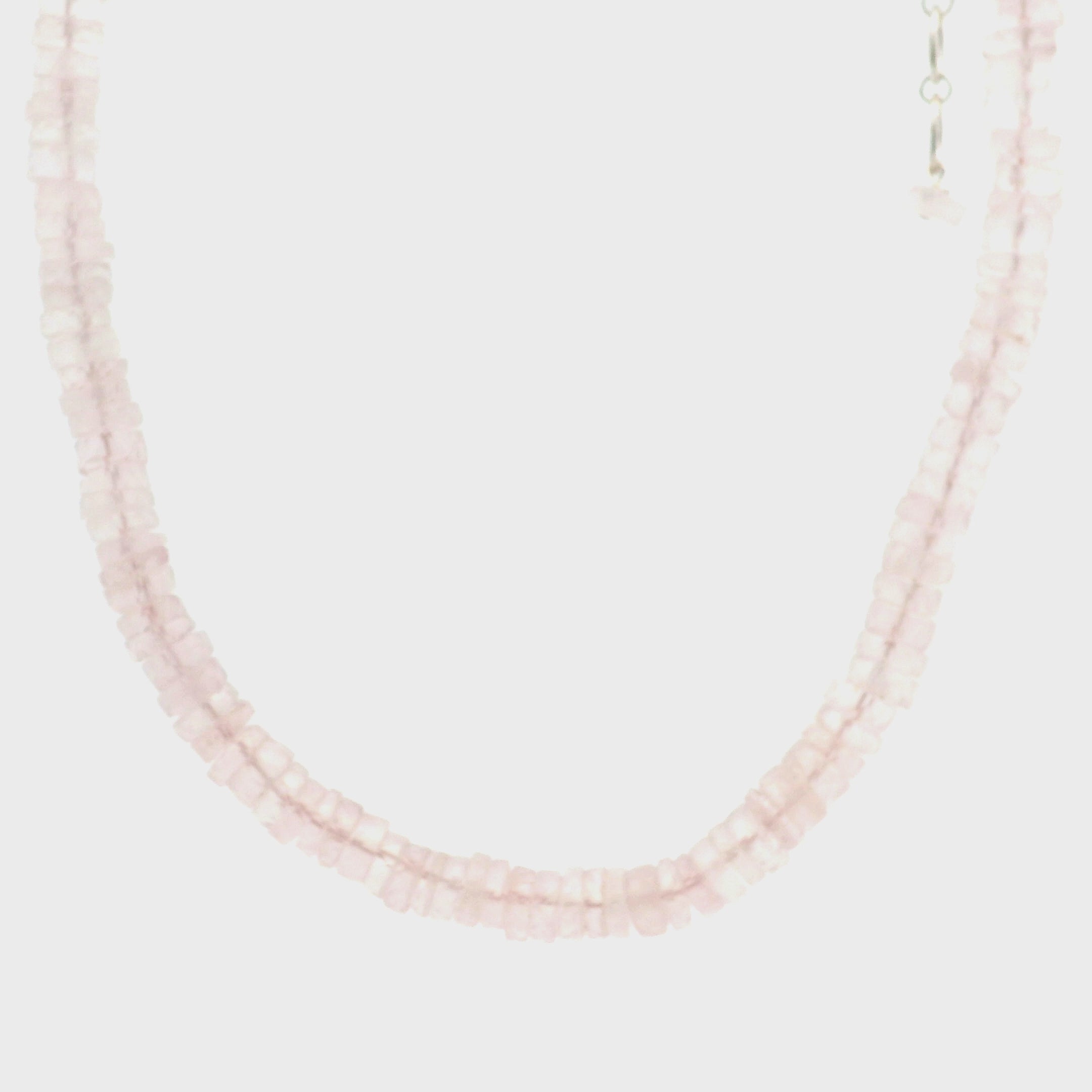 Rose Quartz Faceted Necklace 925 Silver for Compassion, Self Love and Releasing Emotional Barriers
