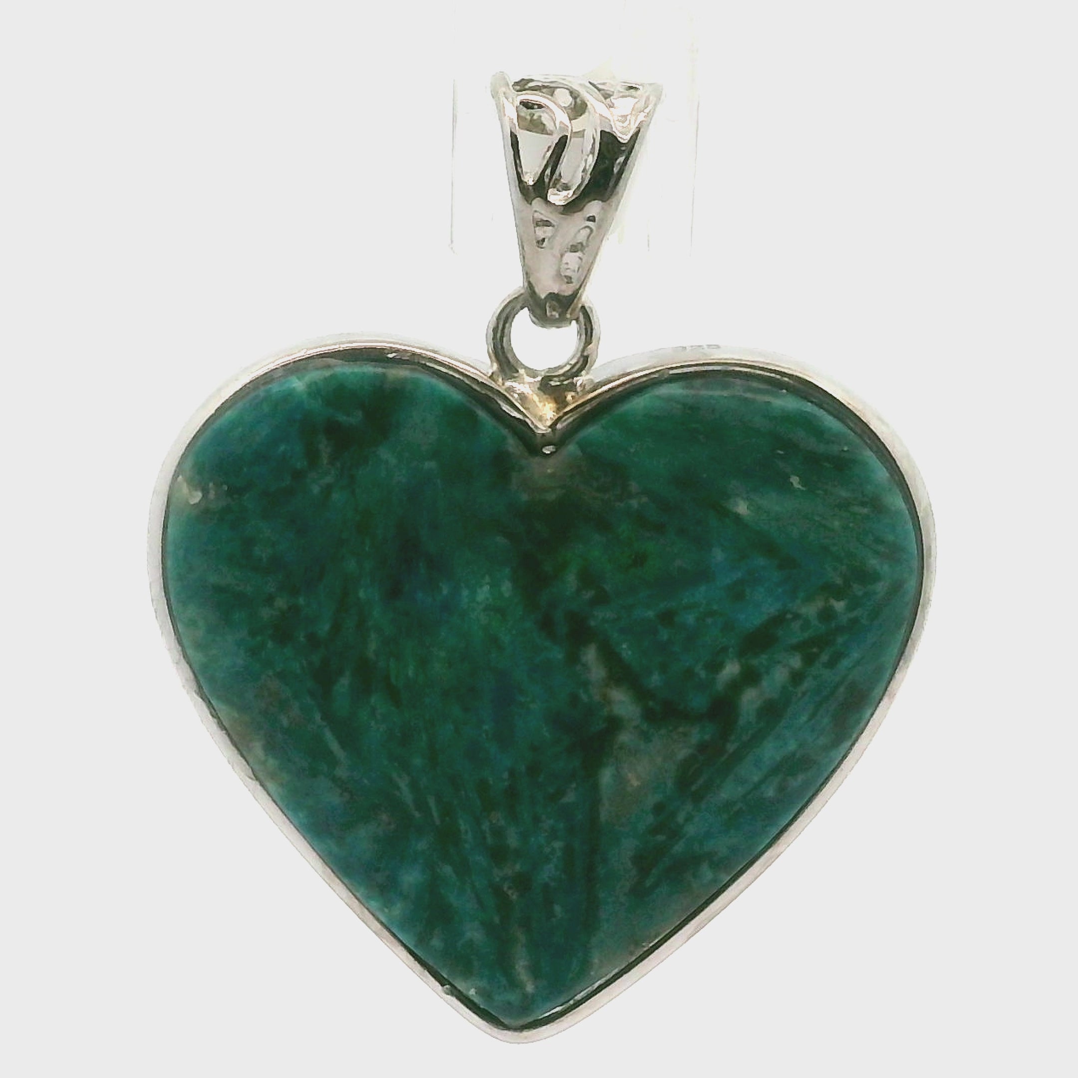 Acicular Shattuckite with Dioptase Pendant .925 Silver for Truthful Communication and Soul-Level Healing