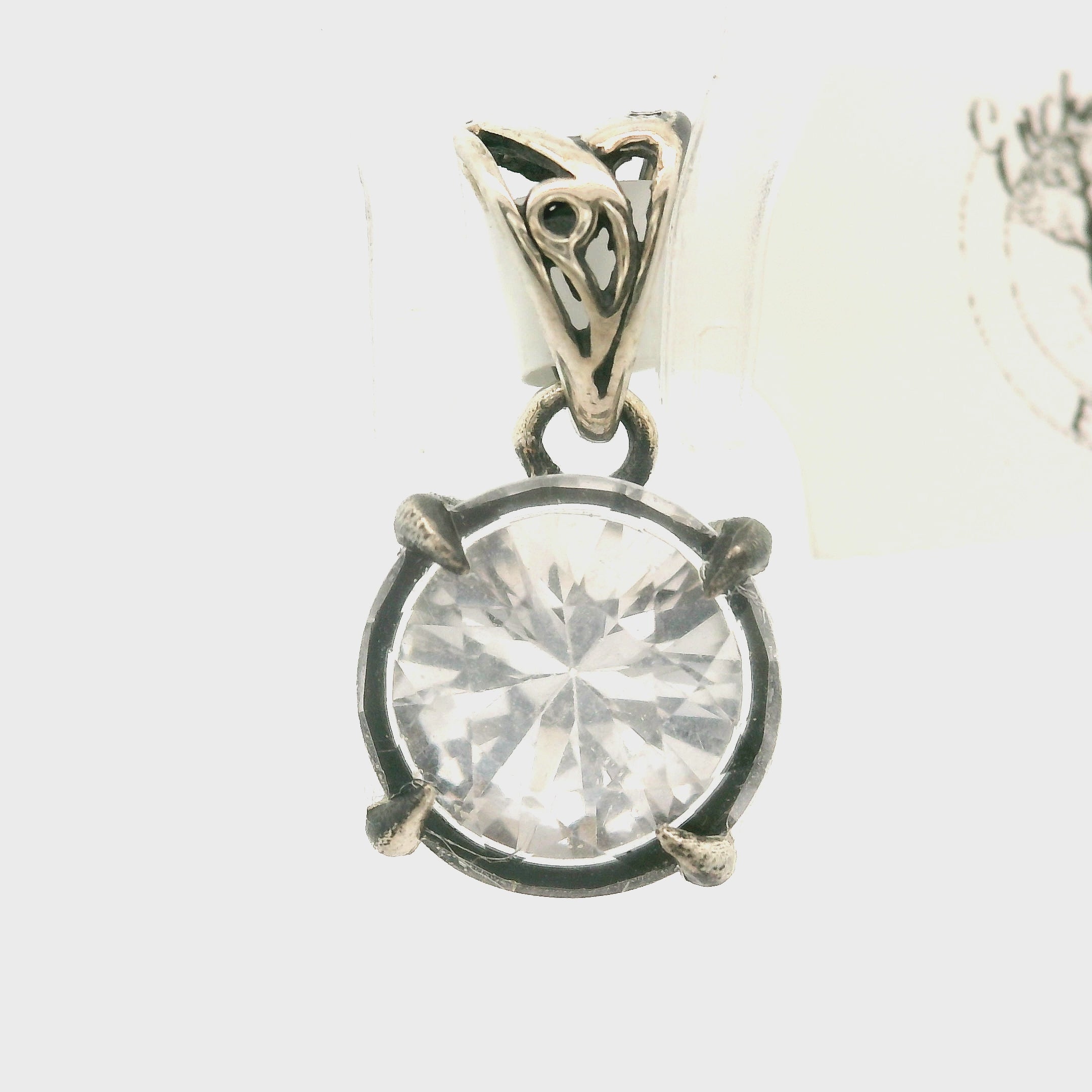 Bad Witch Danburite Pendant .925 Silver for Connection with Higher Realms, Peace and Self Acceptance