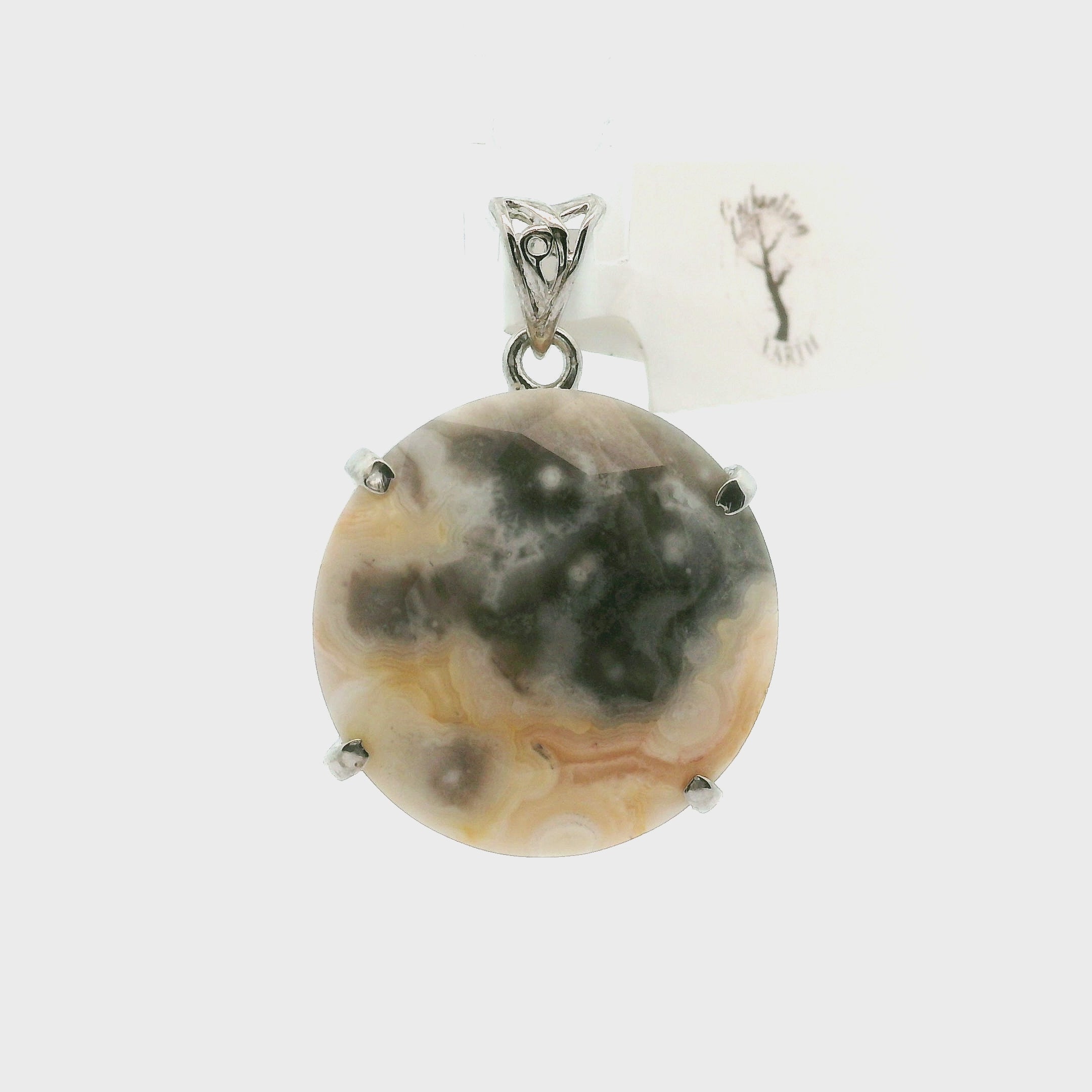 Crazy Lace Agate Pendants in .925 Silver for Promoting Creativity, Hope, New Ideas & Positivity