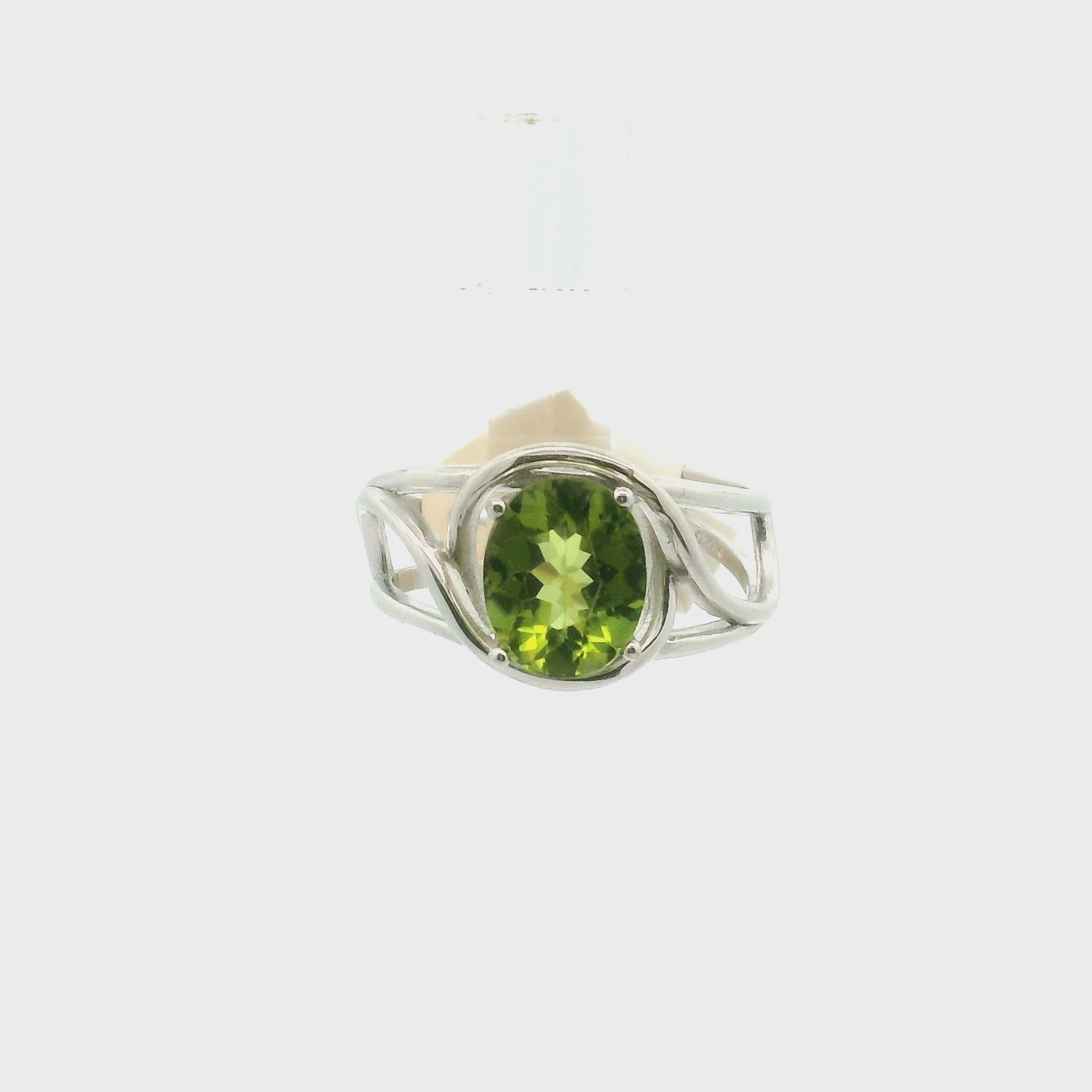 Arizona Peridot Cuff Ring .925 Silver for Power, Prosperity and Protection