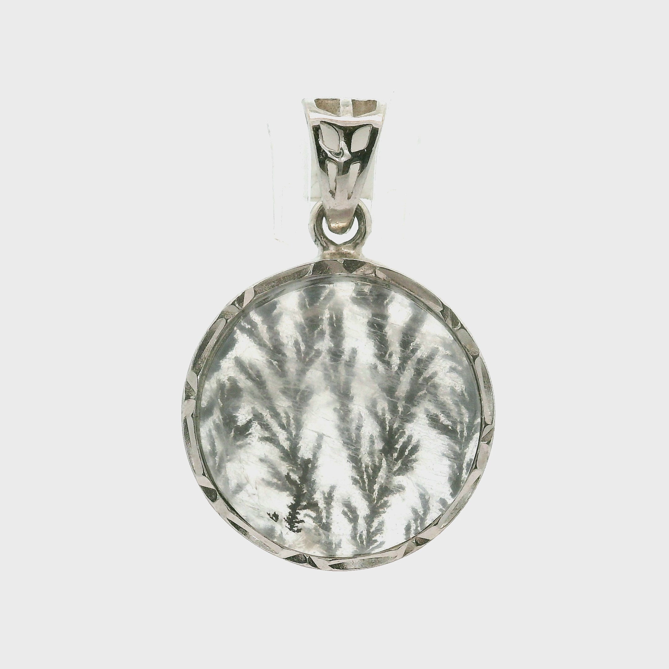 Dendritic Quartz Pendant .925 Silver for Master Healing, Grounding & Transformation