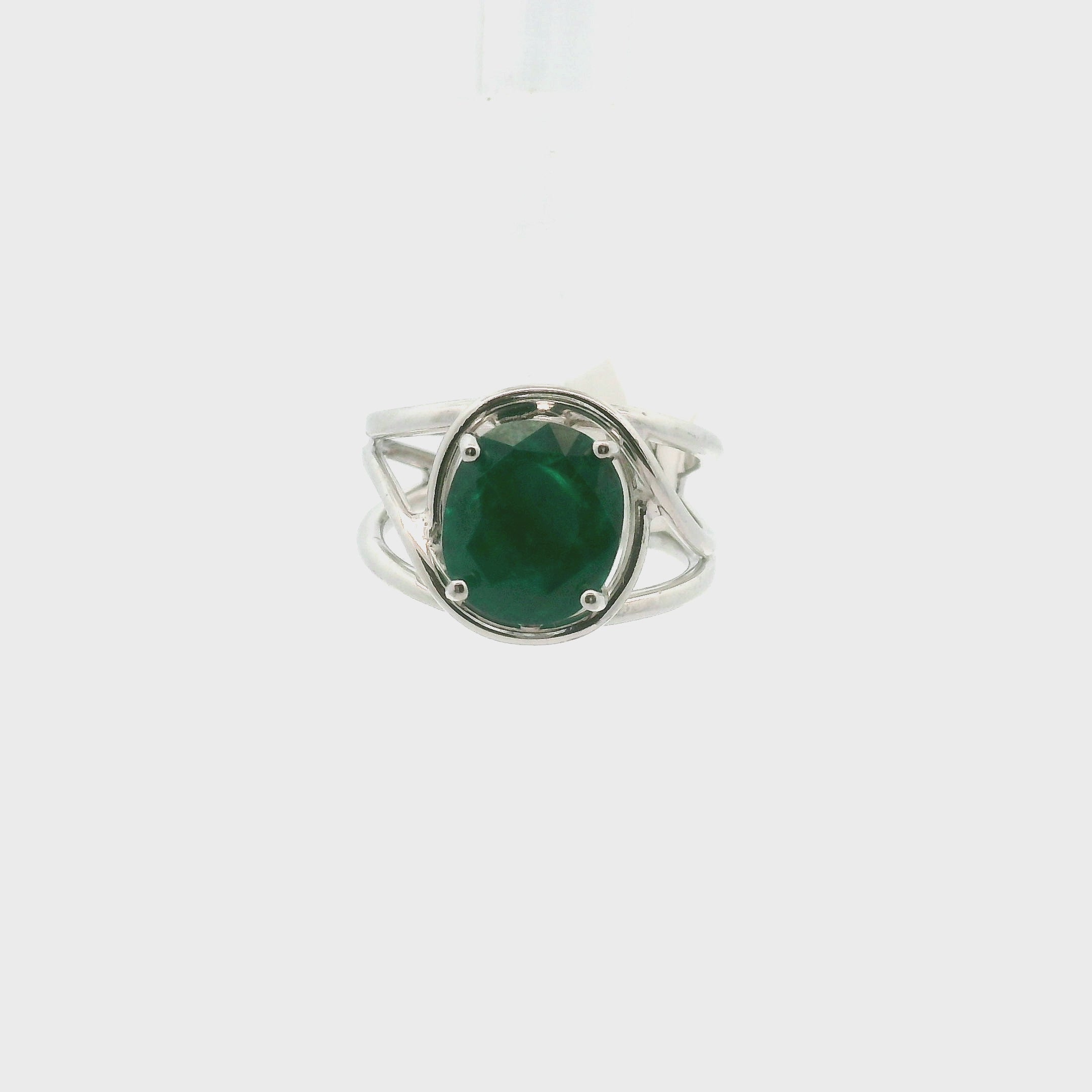 Dioptase Cuff Ring, Adjustable .925 Silver Emotional Balance, Healthy Relationships and Love