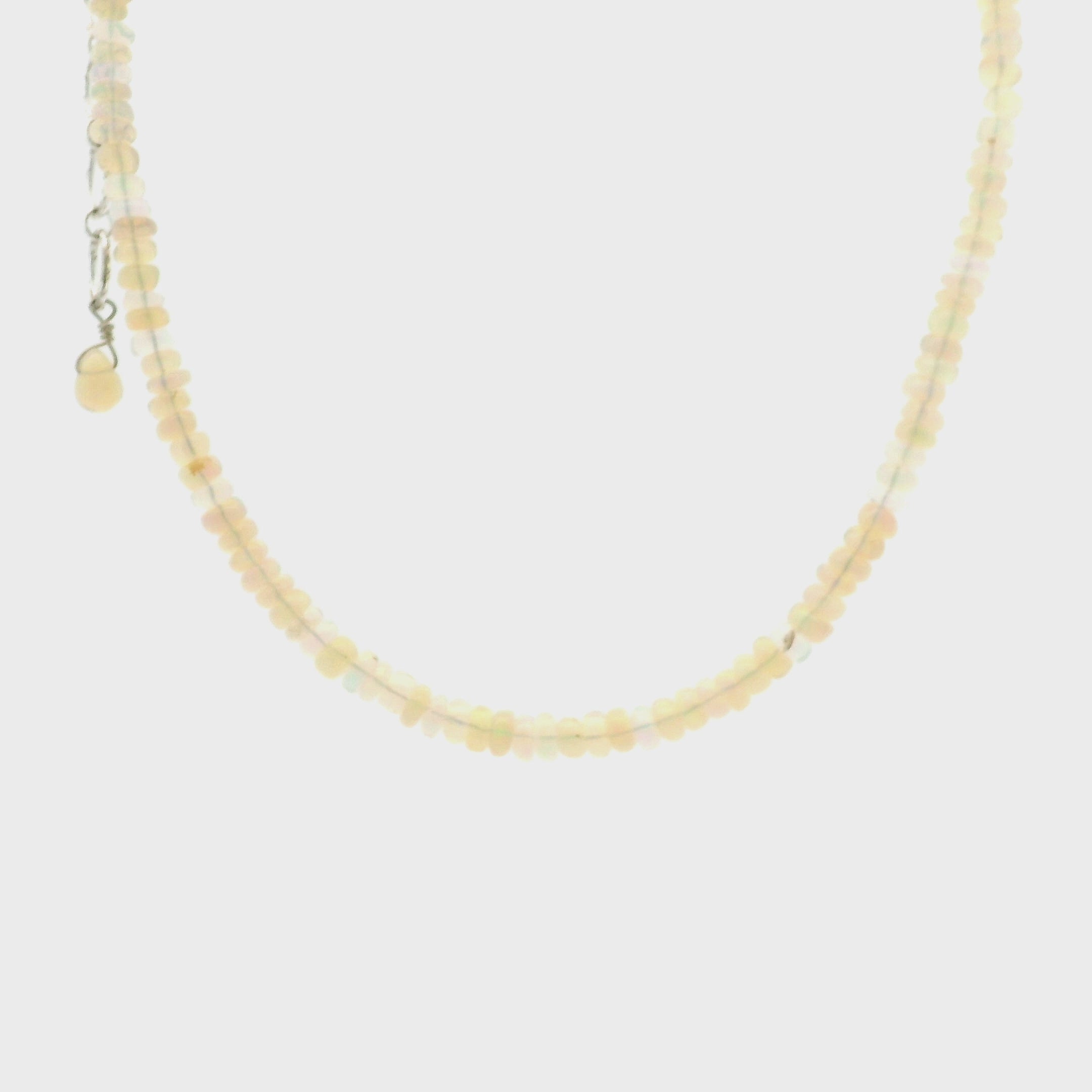 Ethiopian Opal Rondell Necklace 925 Silver For Creativity, Joy, and Self Discovery