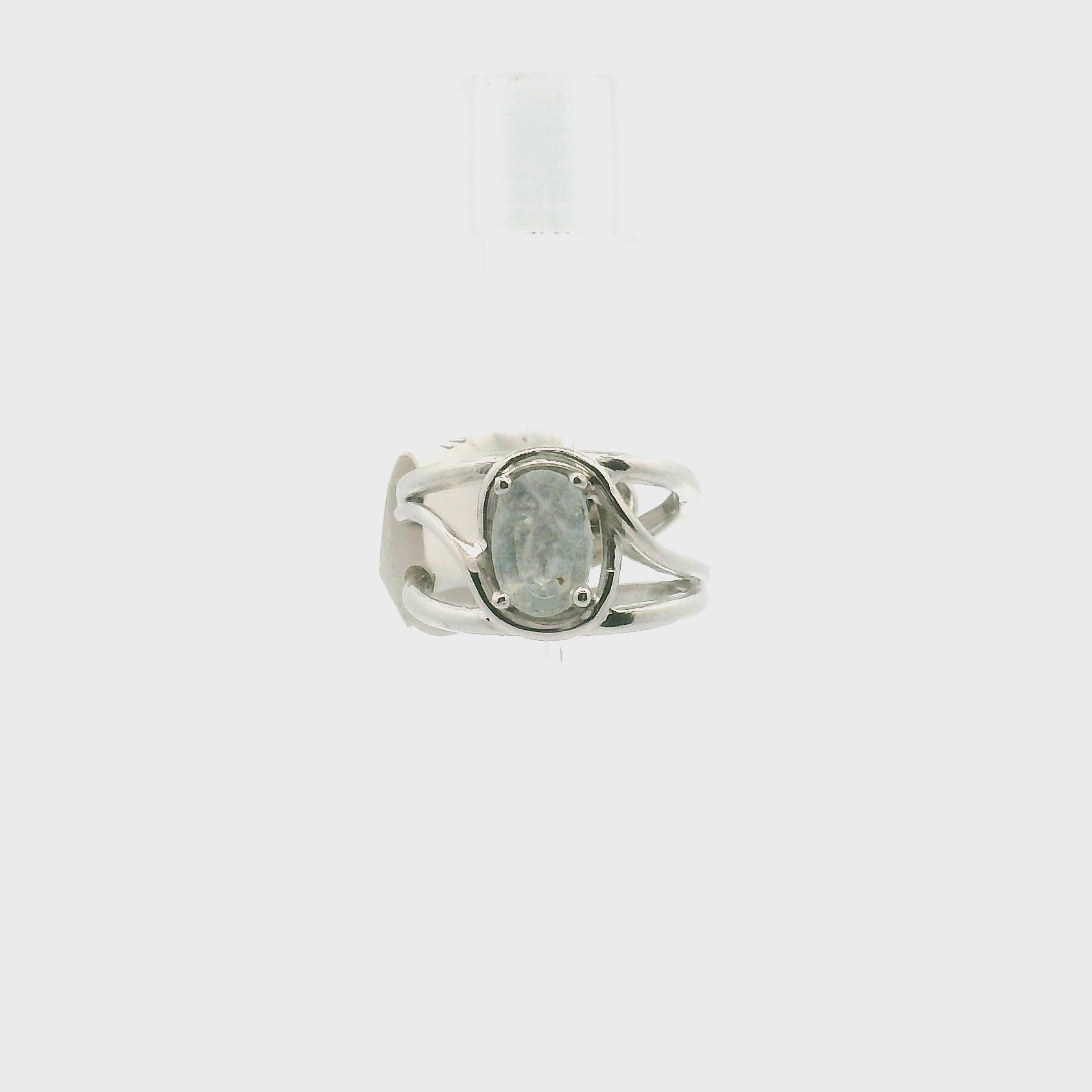 Shimmerine Aquamarine Midi Cuff Ring .925 Silver for Allowing Your Truth & Individuality to Shine