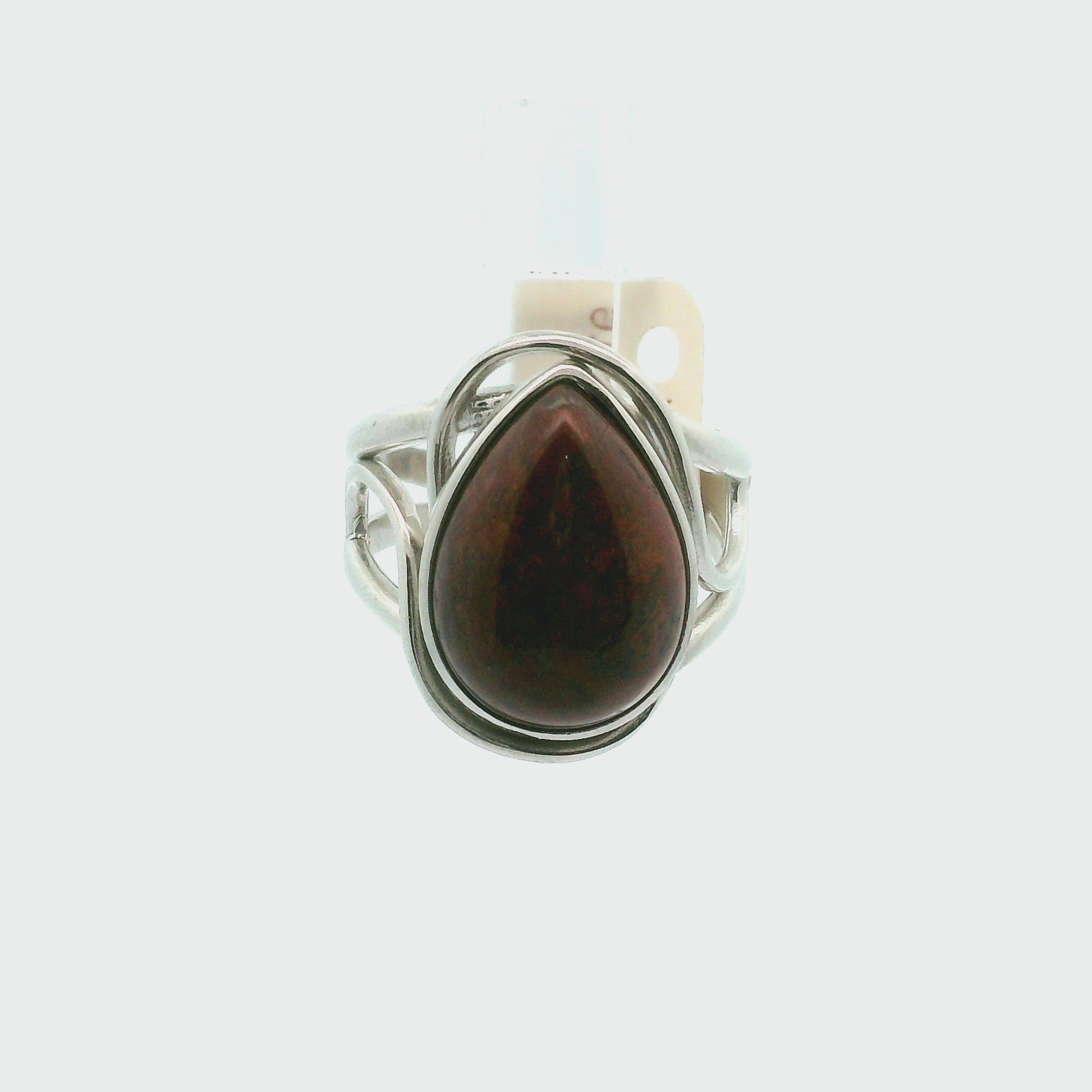 Red Pietersite Cuff Ring .925 Silver for Intuition, Transformation and Willpower