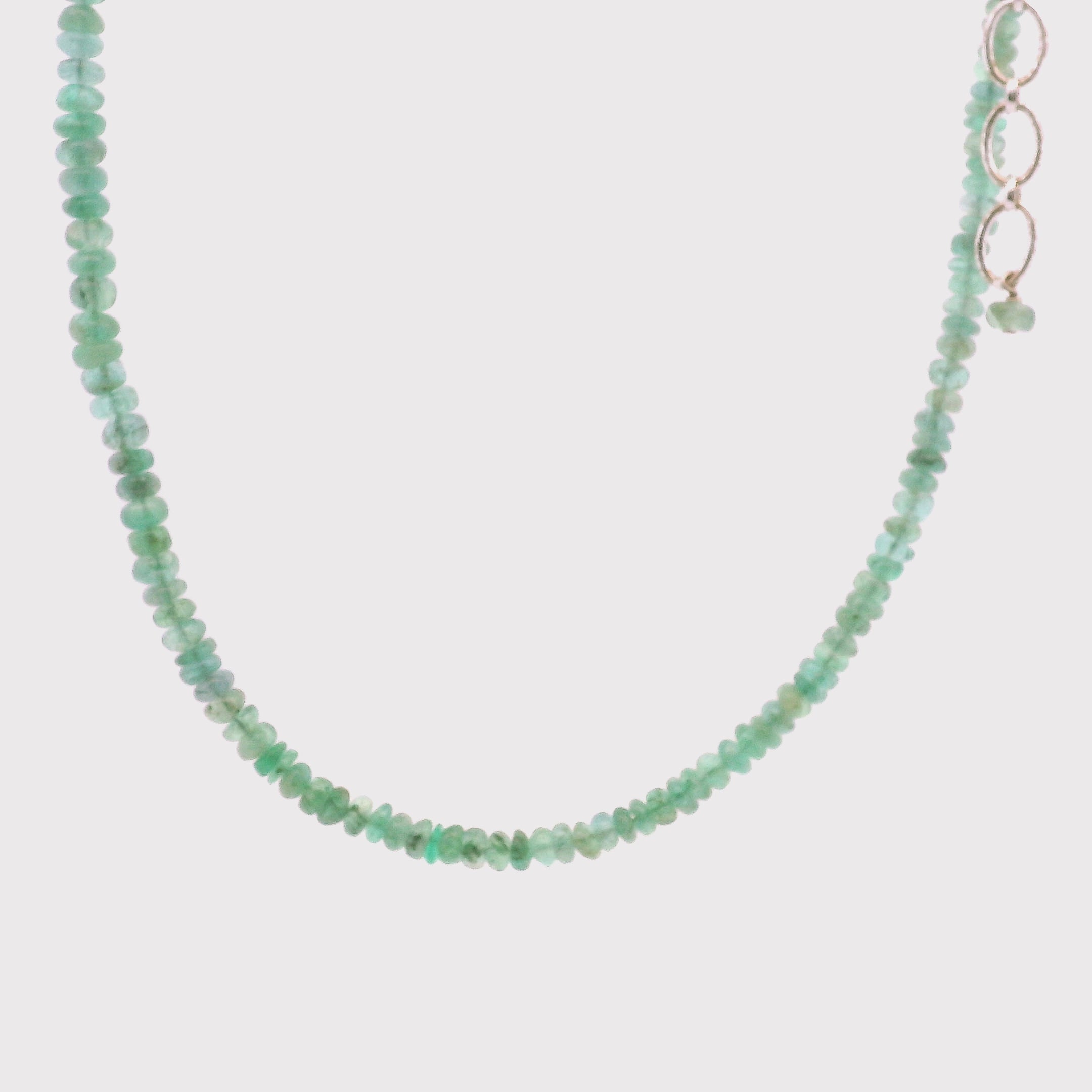 Emerald Rondelle Necklace for Abundance, Love and Wealth