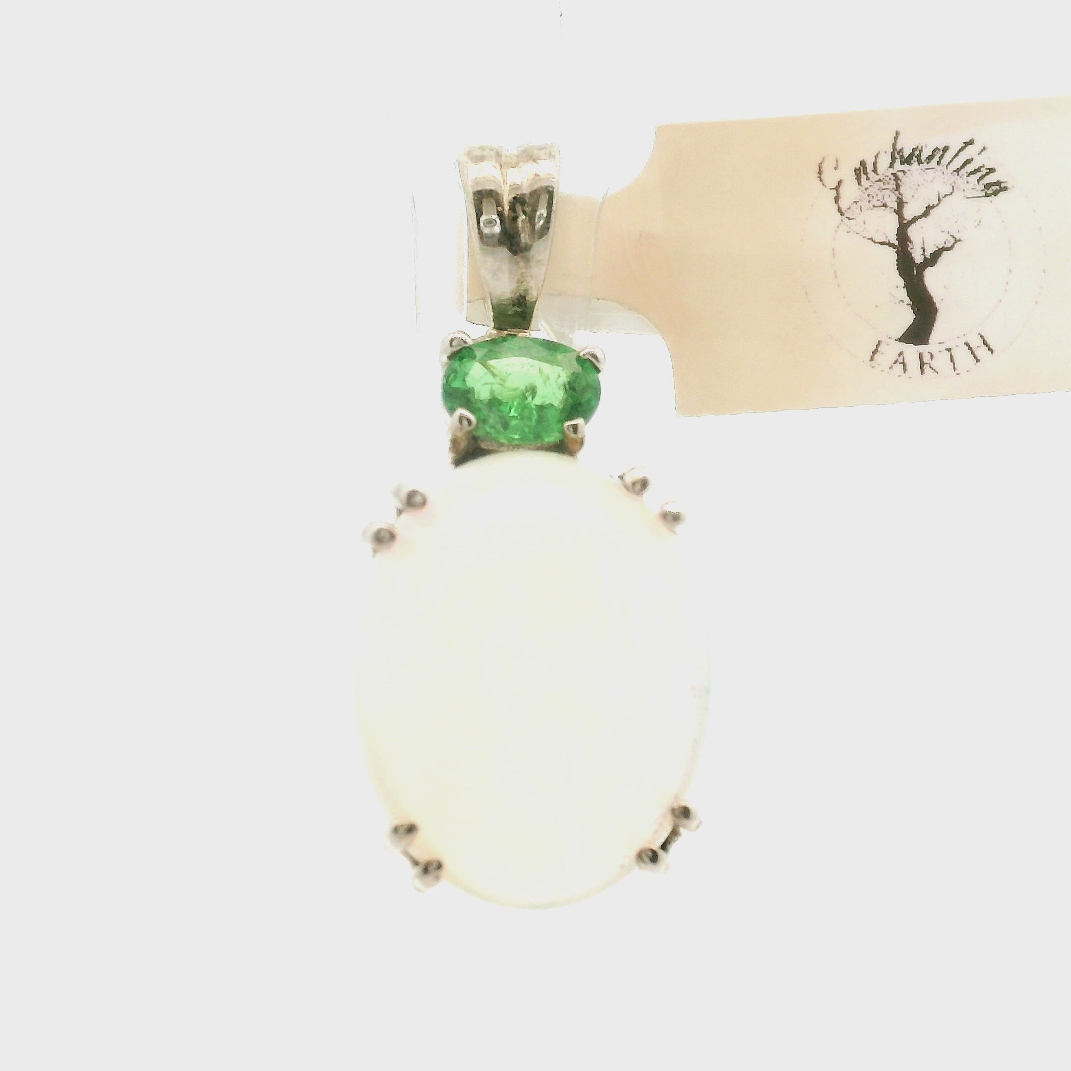 Ethiopian Opal with Tourmaline Pendants .925 Silver for Transformation and Aura Balancing