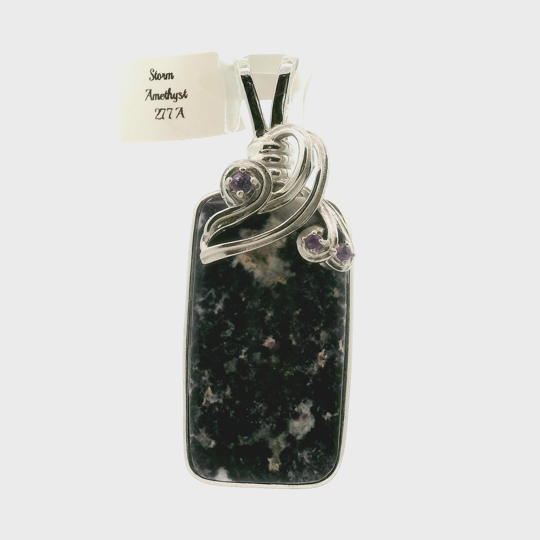 Storm Euphoralite & Amethyst Pendant 925 Silver for Strong Support and Relief for Any Situation