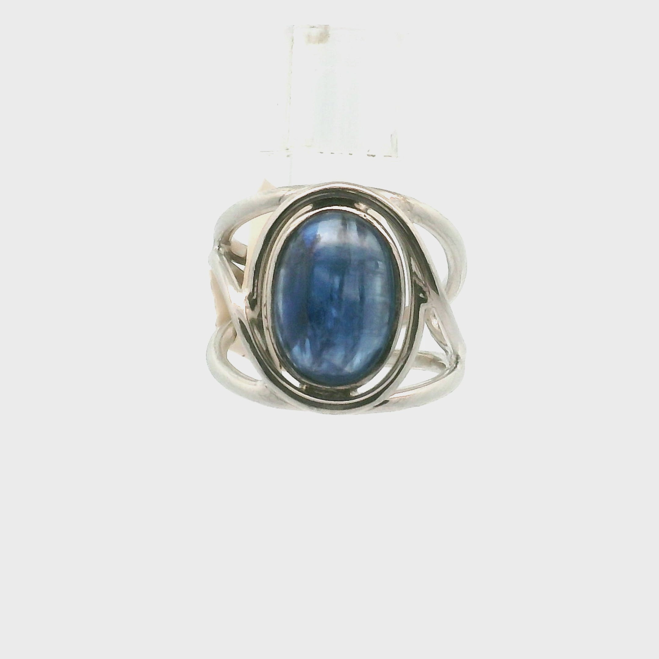 Blue Kyanite Midi Cuff Ring .925 Silver for Enhancing Flow of Energy, Intuition & Lucid Dreaming