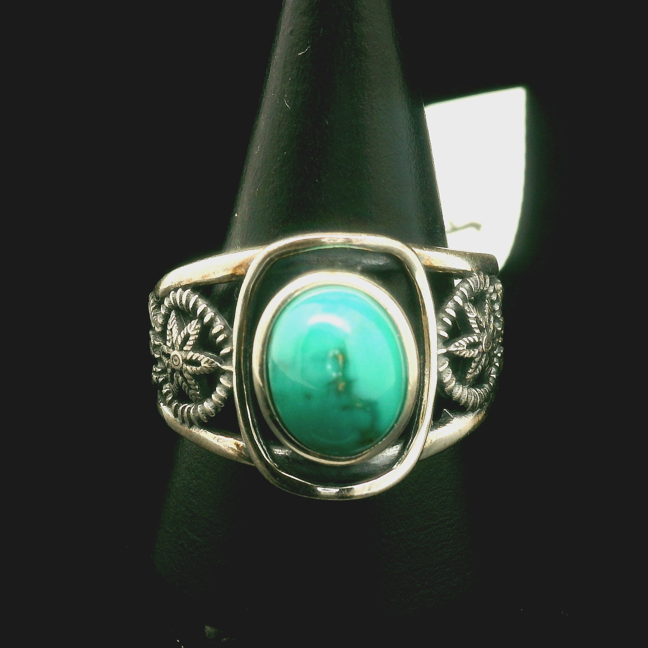 Turquoise Dream Catcher Cuff Ring for Good Luck, Prosperity and Protection