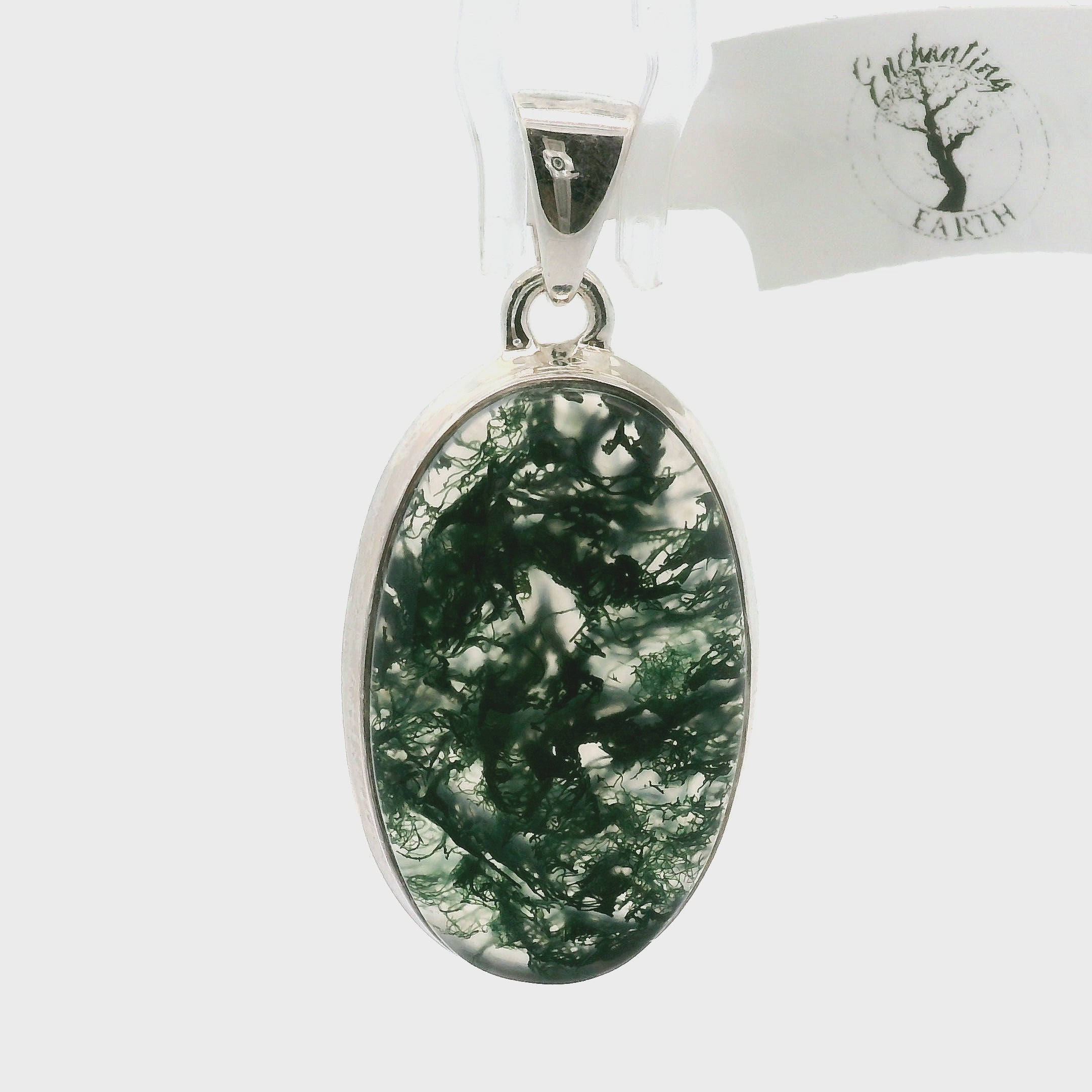 Moss Agate Pendants .925 Silver for Healing and Grounding