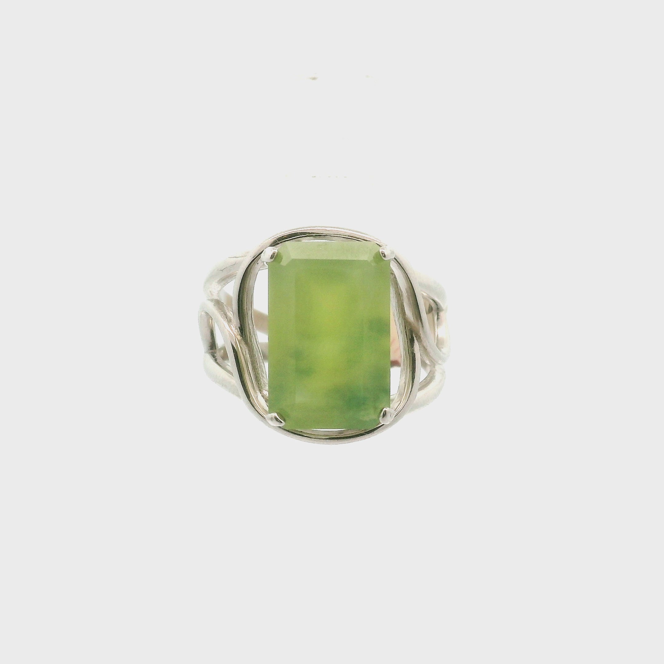 Californite Vesuvianite Cuff Ring .925 Silver for Courage, Growth and Change