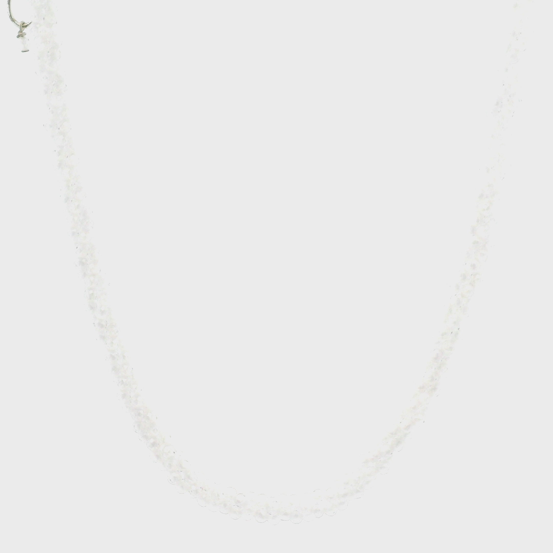 White Zircon Braided Micro Faceted Necklace 925 Silver for Transformation and Manifestation
