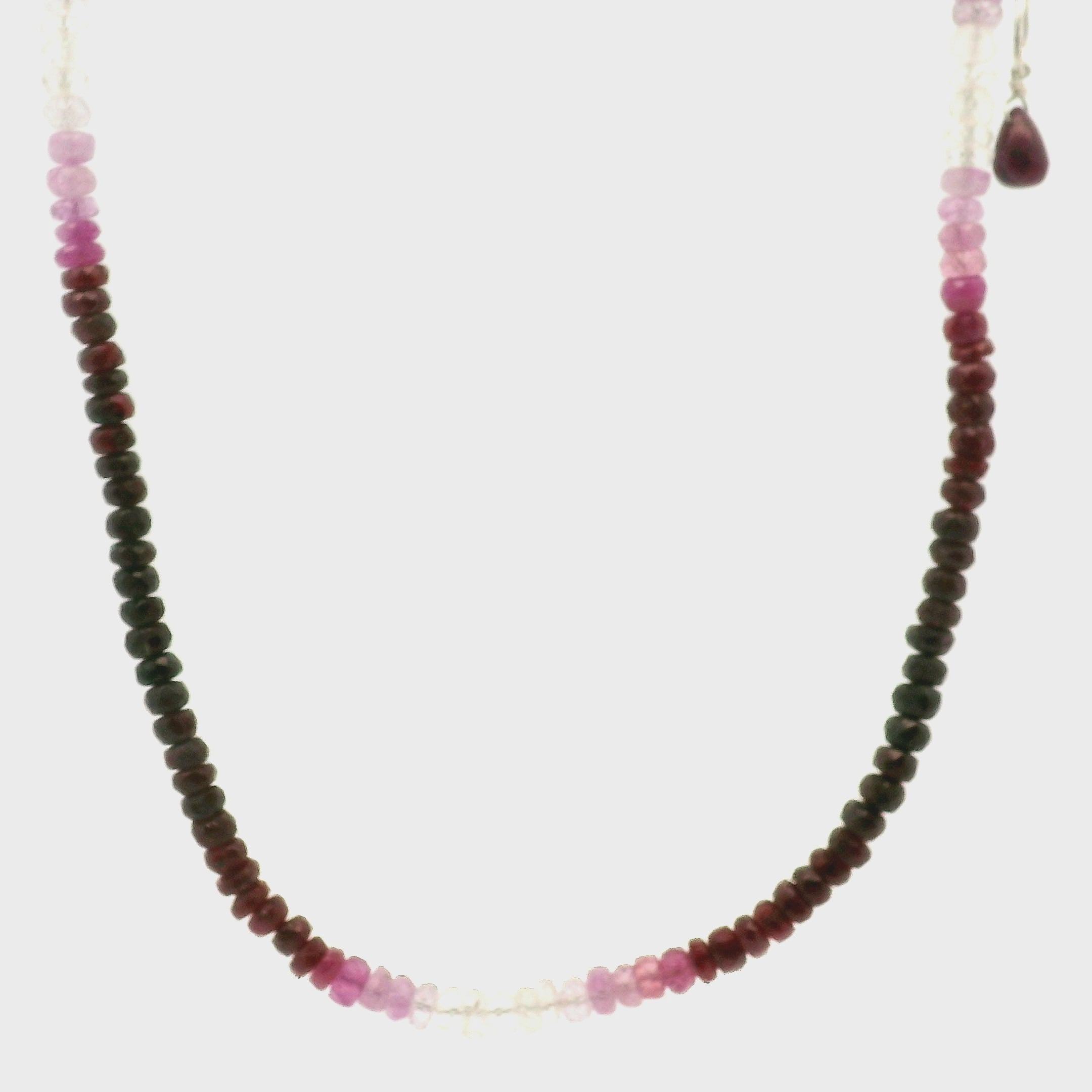 Ruby & Sapphire Faceted Rondelle Necklace for Enhancing Learning, Mental Strength & Supporting Life Force Energy
