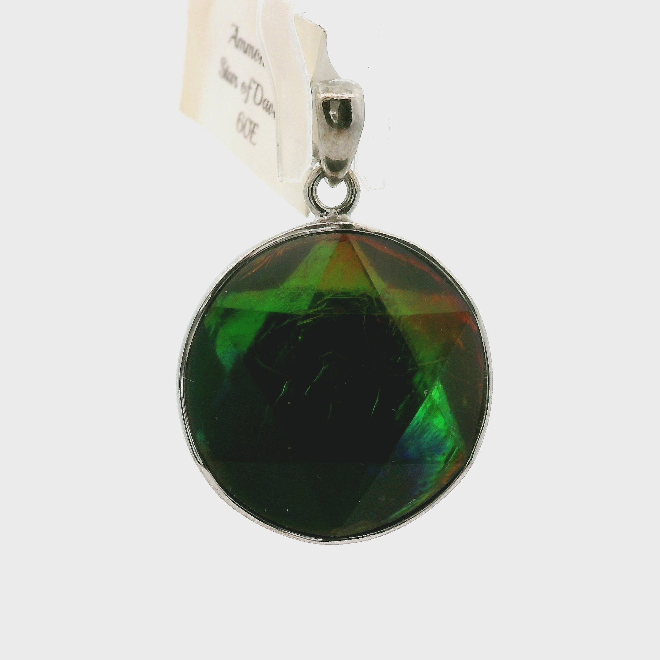 Ammolite Star of David Pendant .925 Silver for Transformation and Boosting your Life Force Energy
