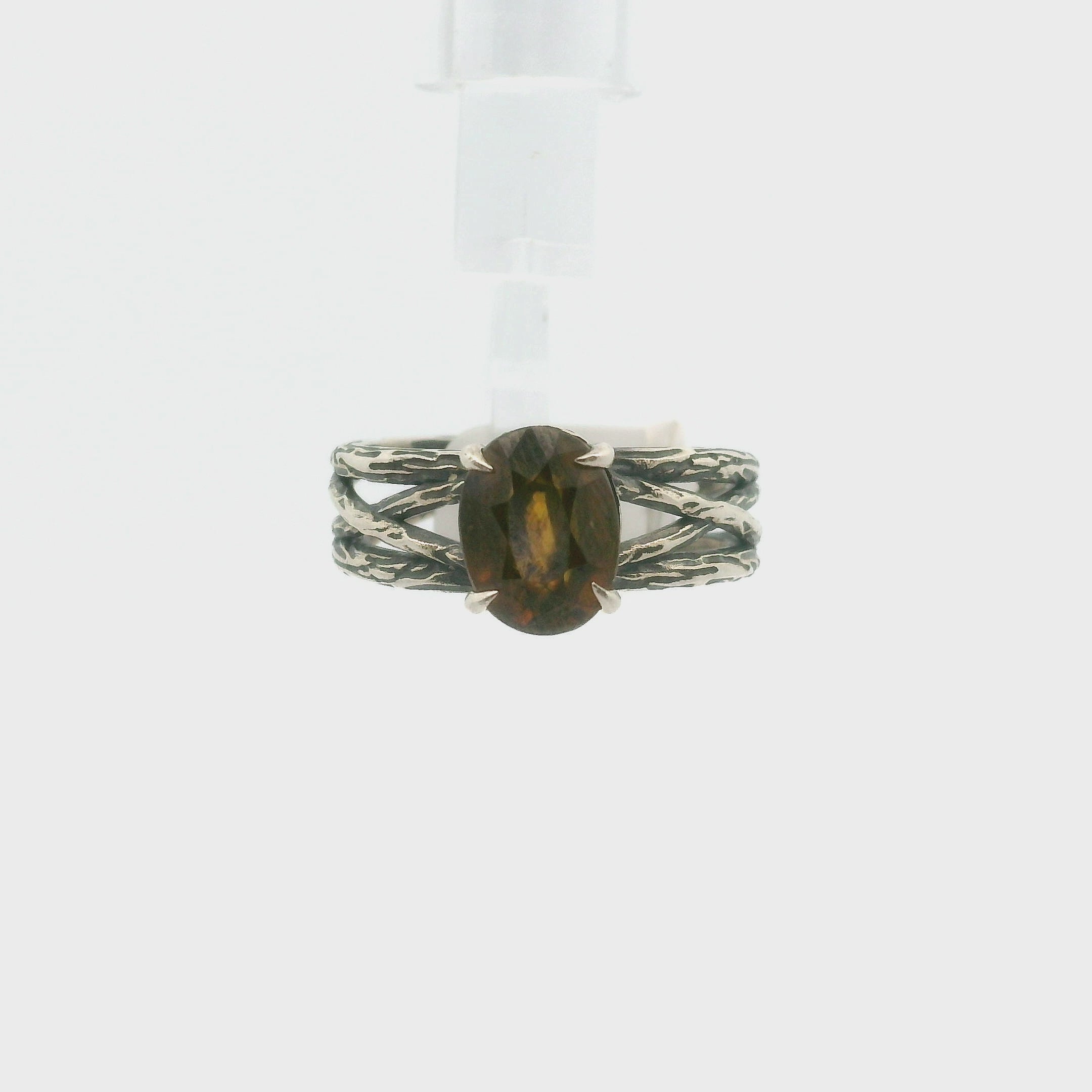 Sphene Midi Bad Witch Cuff Ring .925 Silver for Revitalizing your Life Force Energy and Accelerates Manifestations