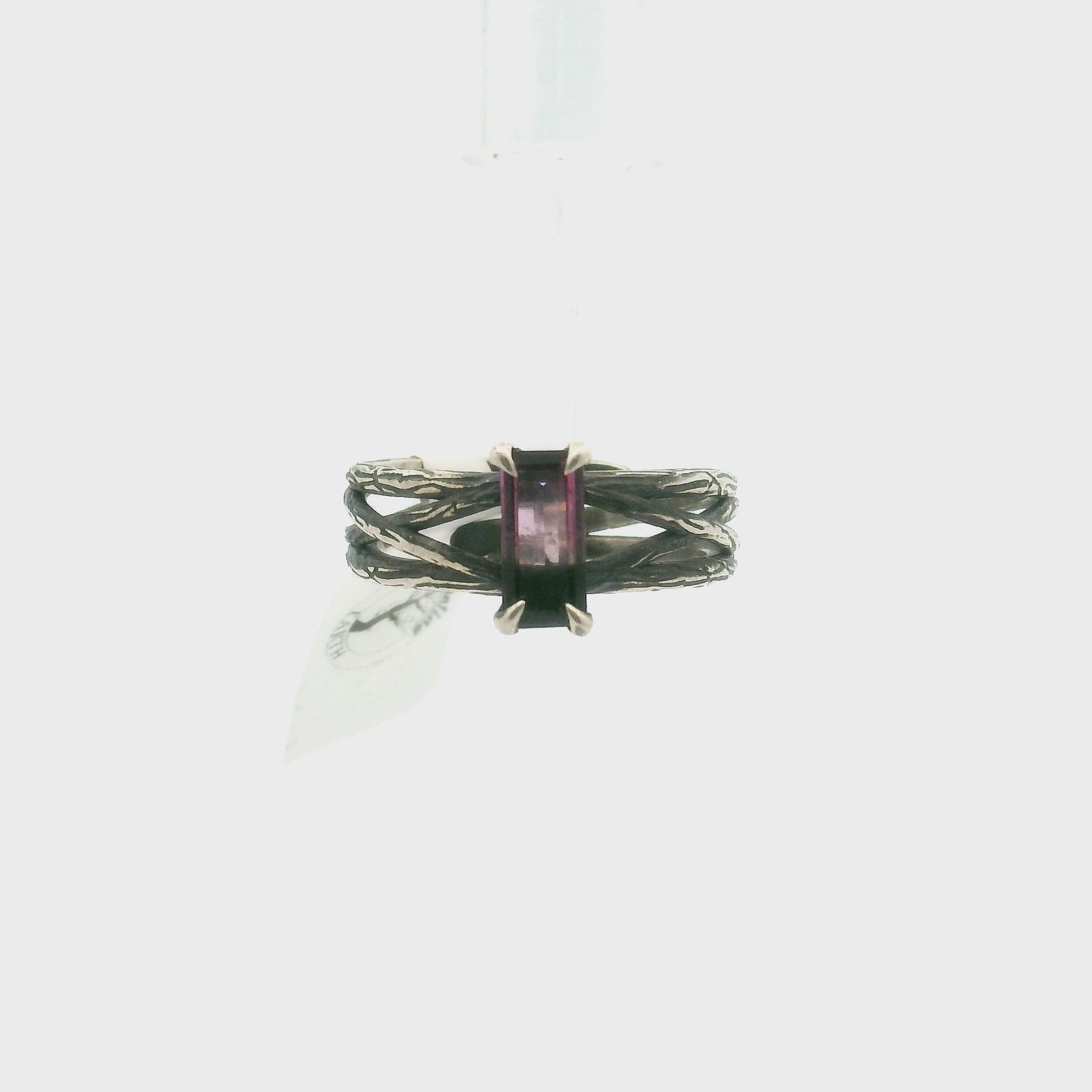 Watermelon Tourmaline Bad Witch Cuff Rings .925 Silver for Meditation, Relationships and Healing