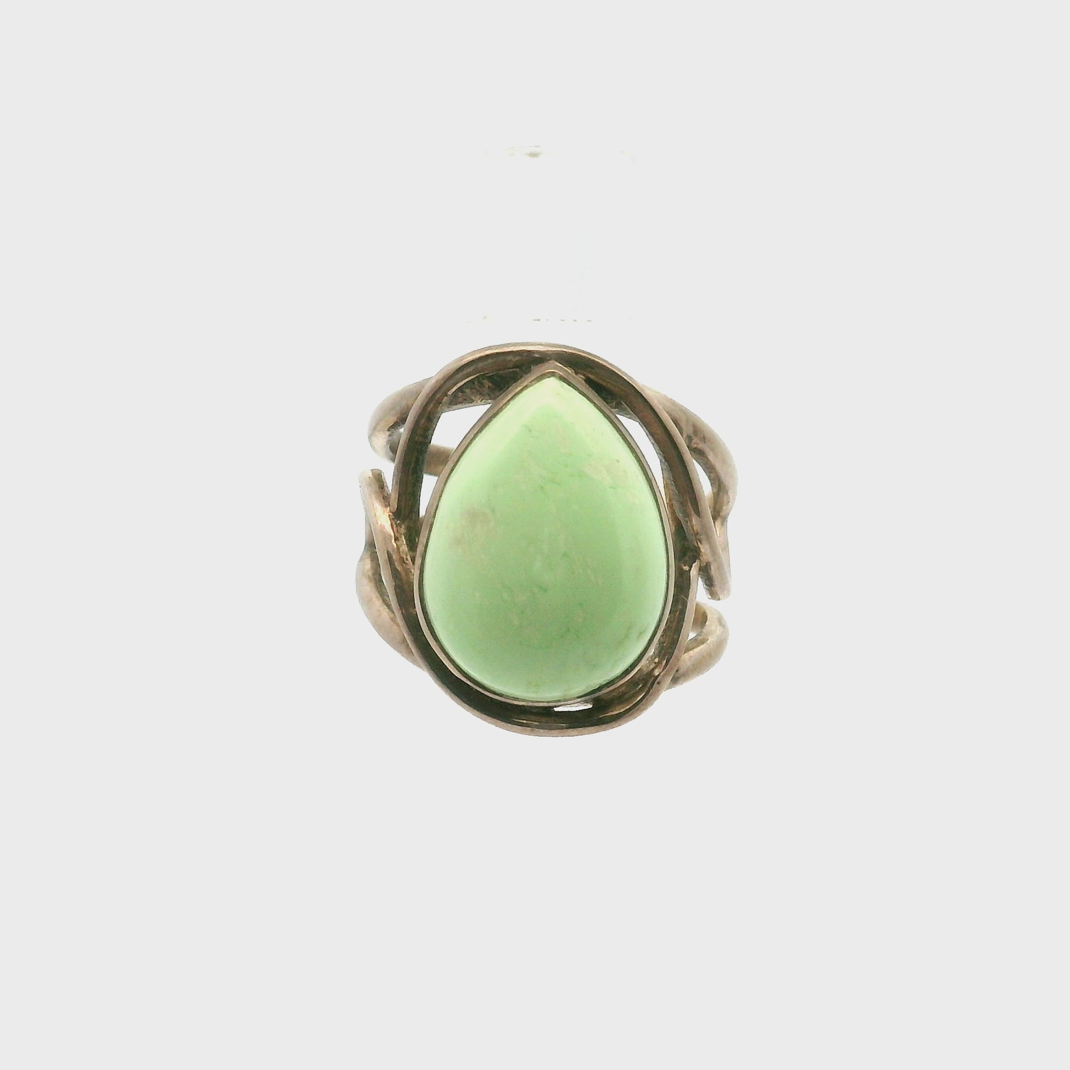 Citron Chrysoprase Finger Cuff Adjustable Ring .925 Sterling Silver for Compassion, Joy and Kindness