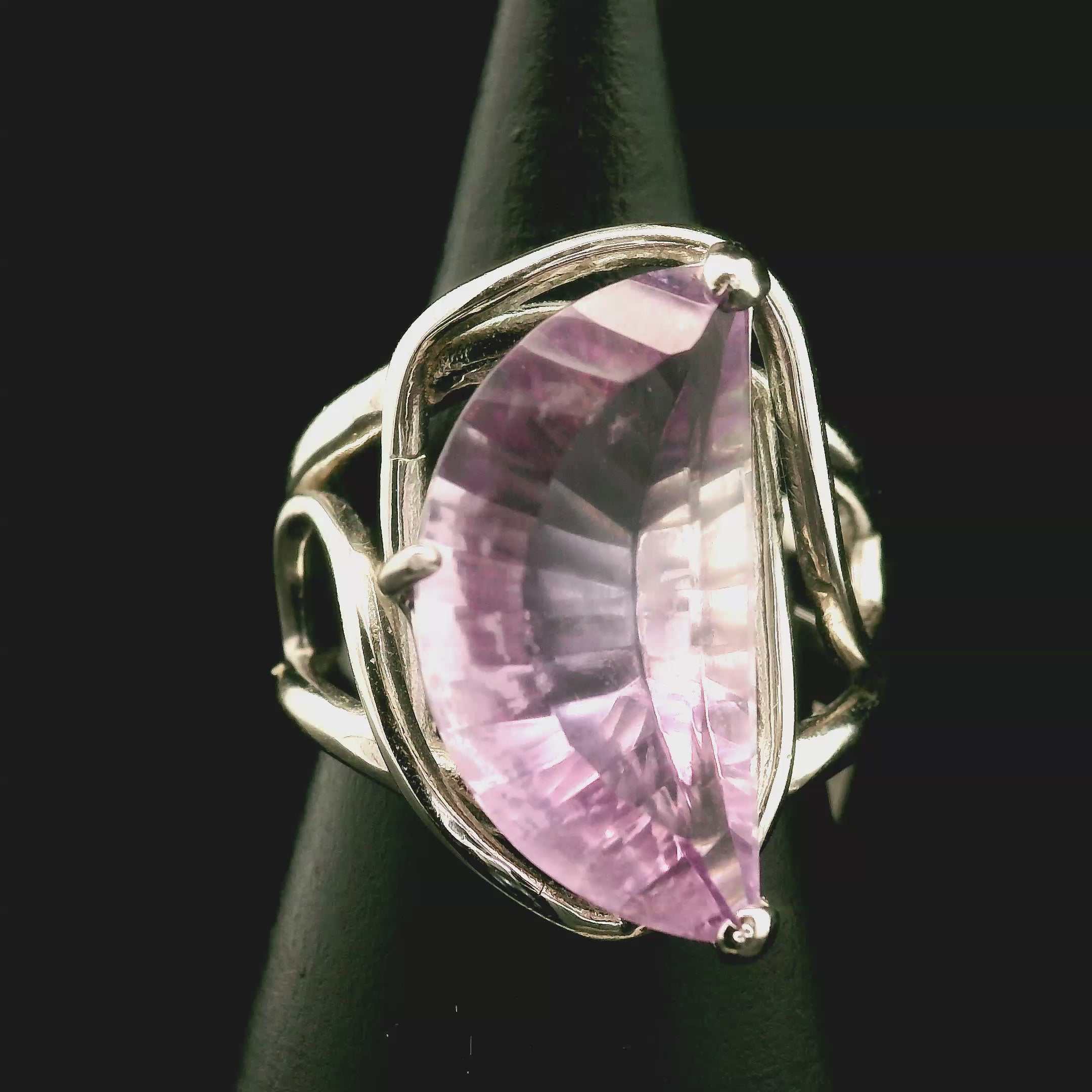 Amethyst Moon Cuff Ring .925 Silver for Enhancing your Intuitive Gifts