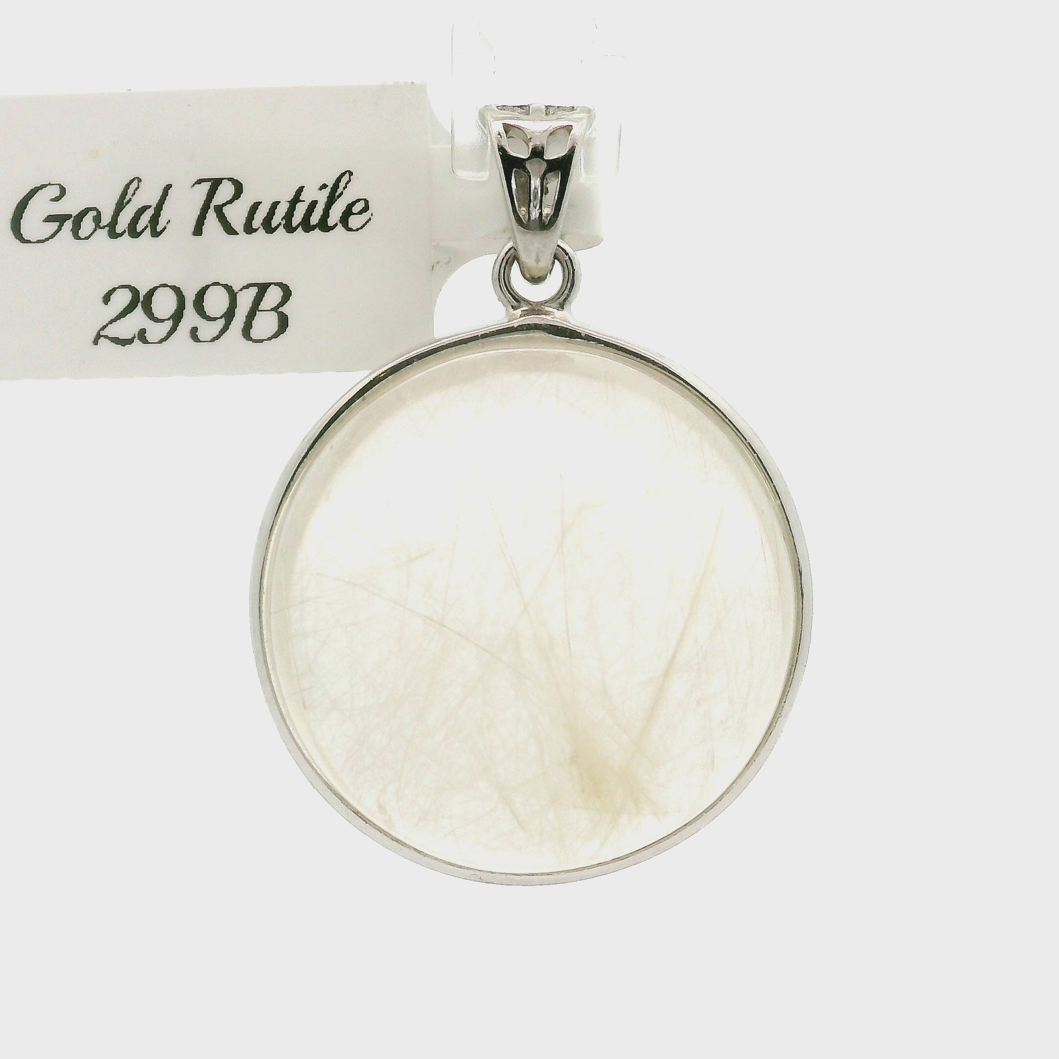 Gold Rutile Pendant .925 Silver for Insight, Meditation & Shamanic Journey