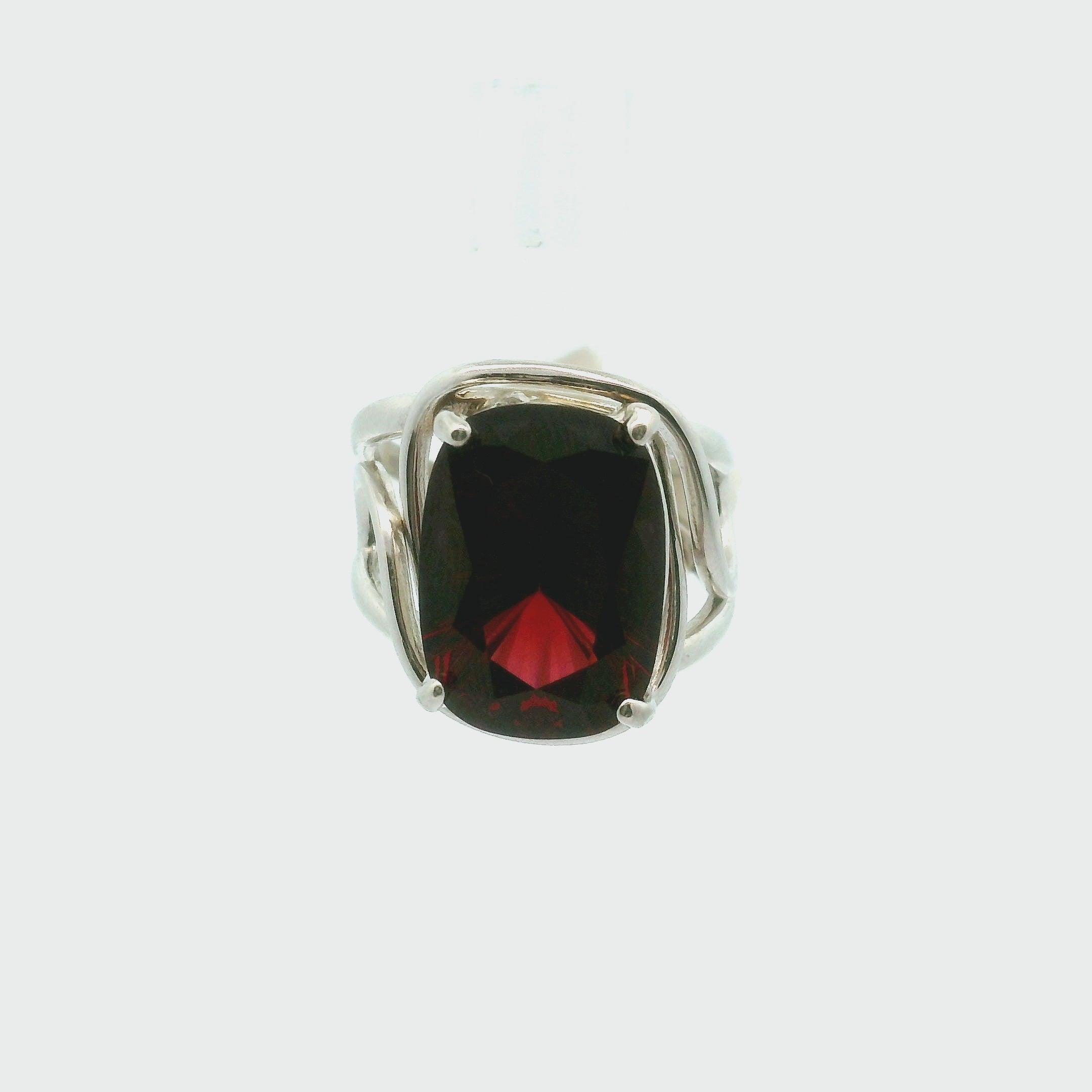 Tanzania Garnet Cuff Ring .925 Silver for Strength and Grounding
