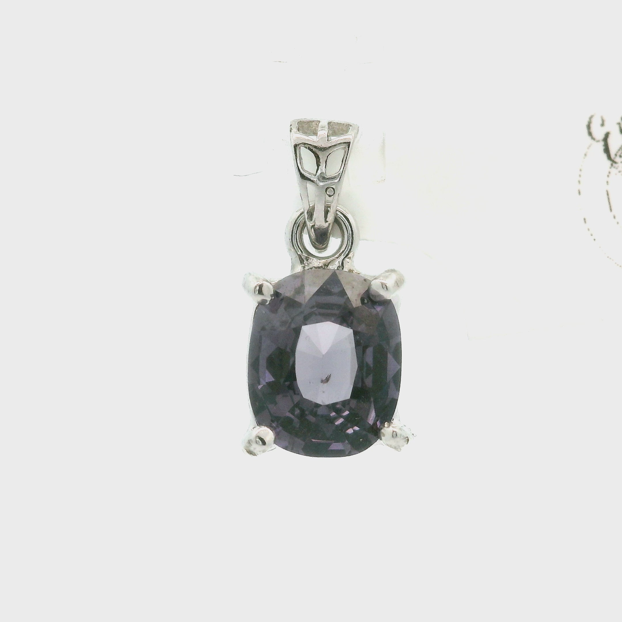 Smoky Purple Spinel Pendant .925 Silver for Emotional Healing, Love, Loyalty & Motivation
