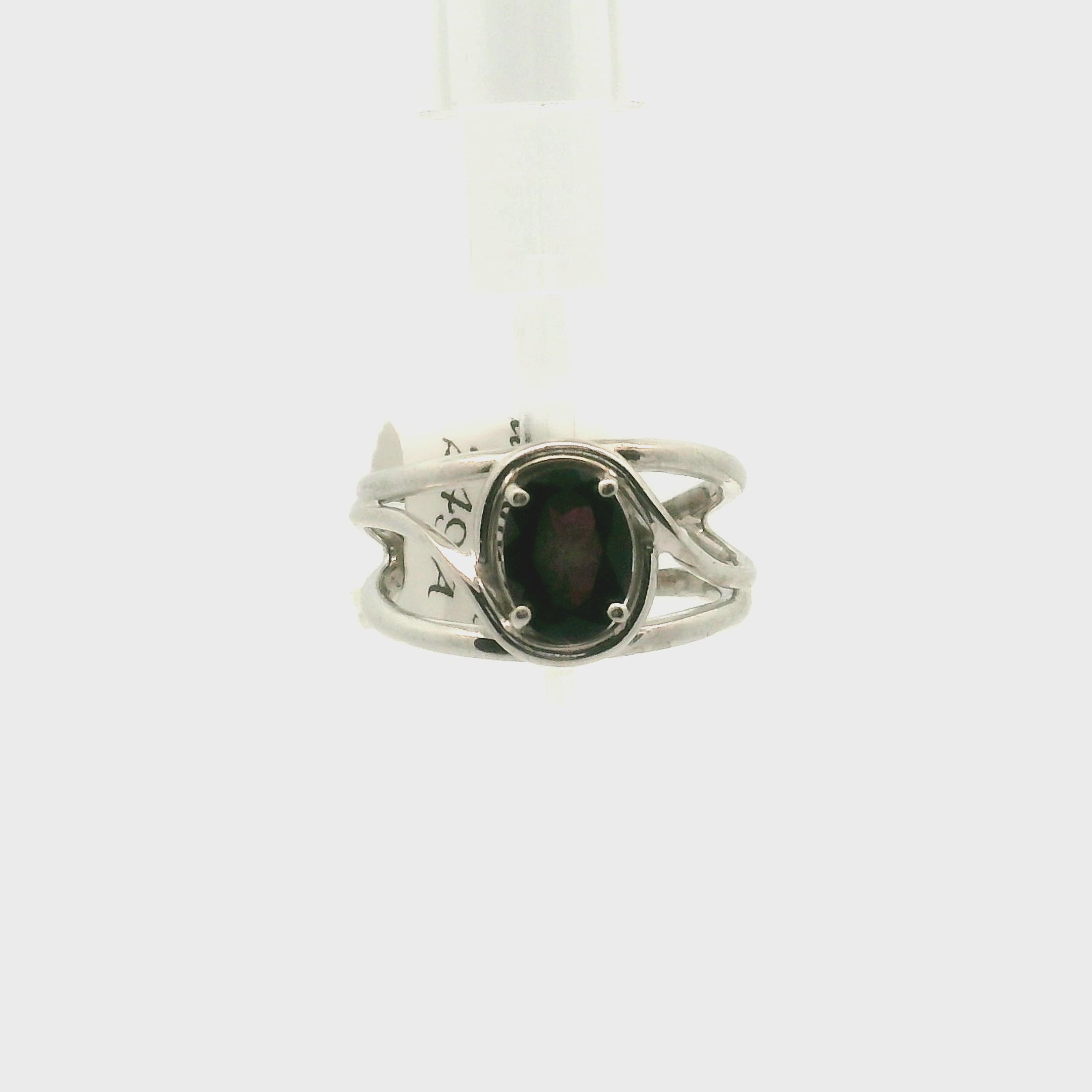 Red Amethyst Midi Cuff Ring .925 Silver for Empowerment