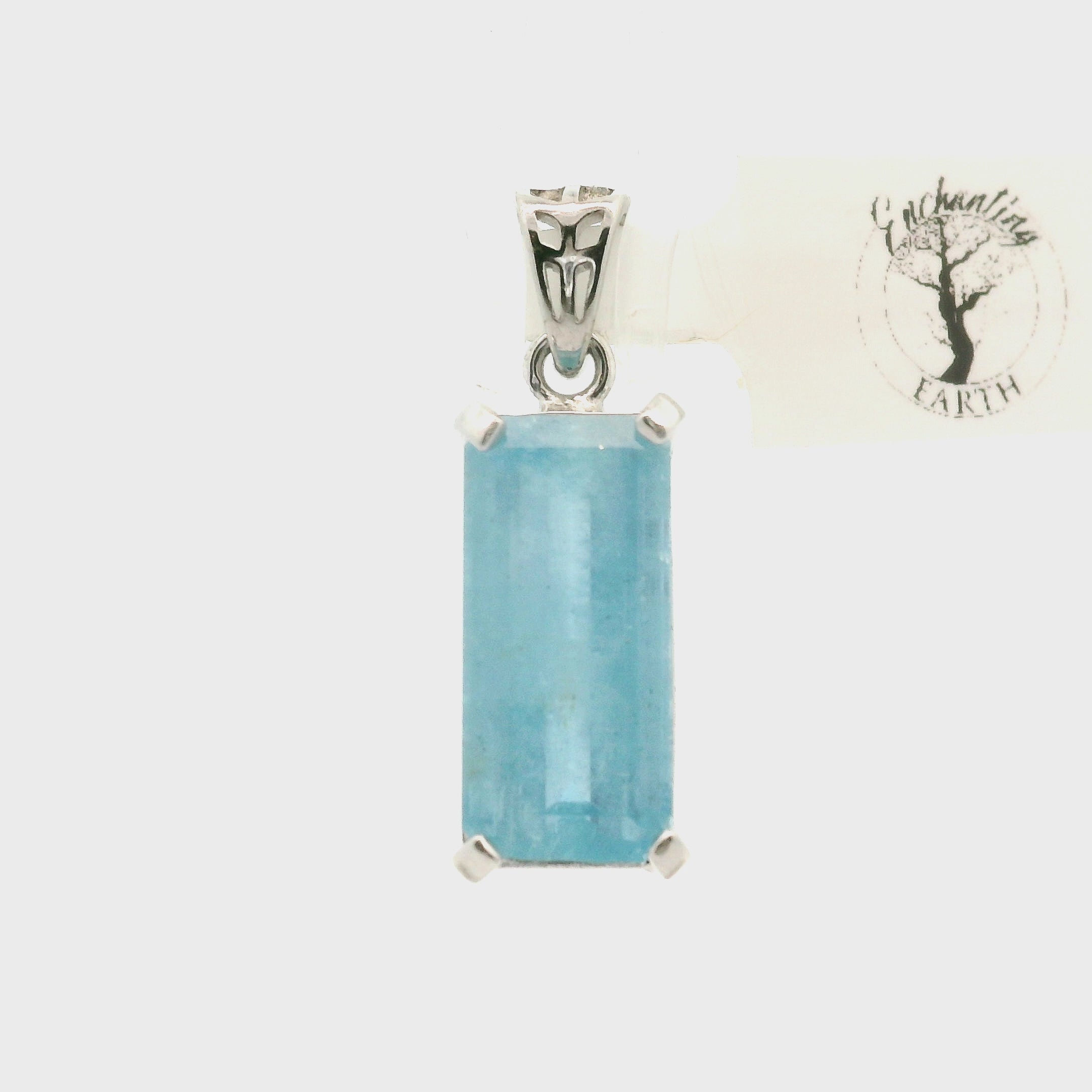Santa Maria Aquamarine Faceted Pendant .925 Silver for Healing, Intention Setting and Manifesting your Desires