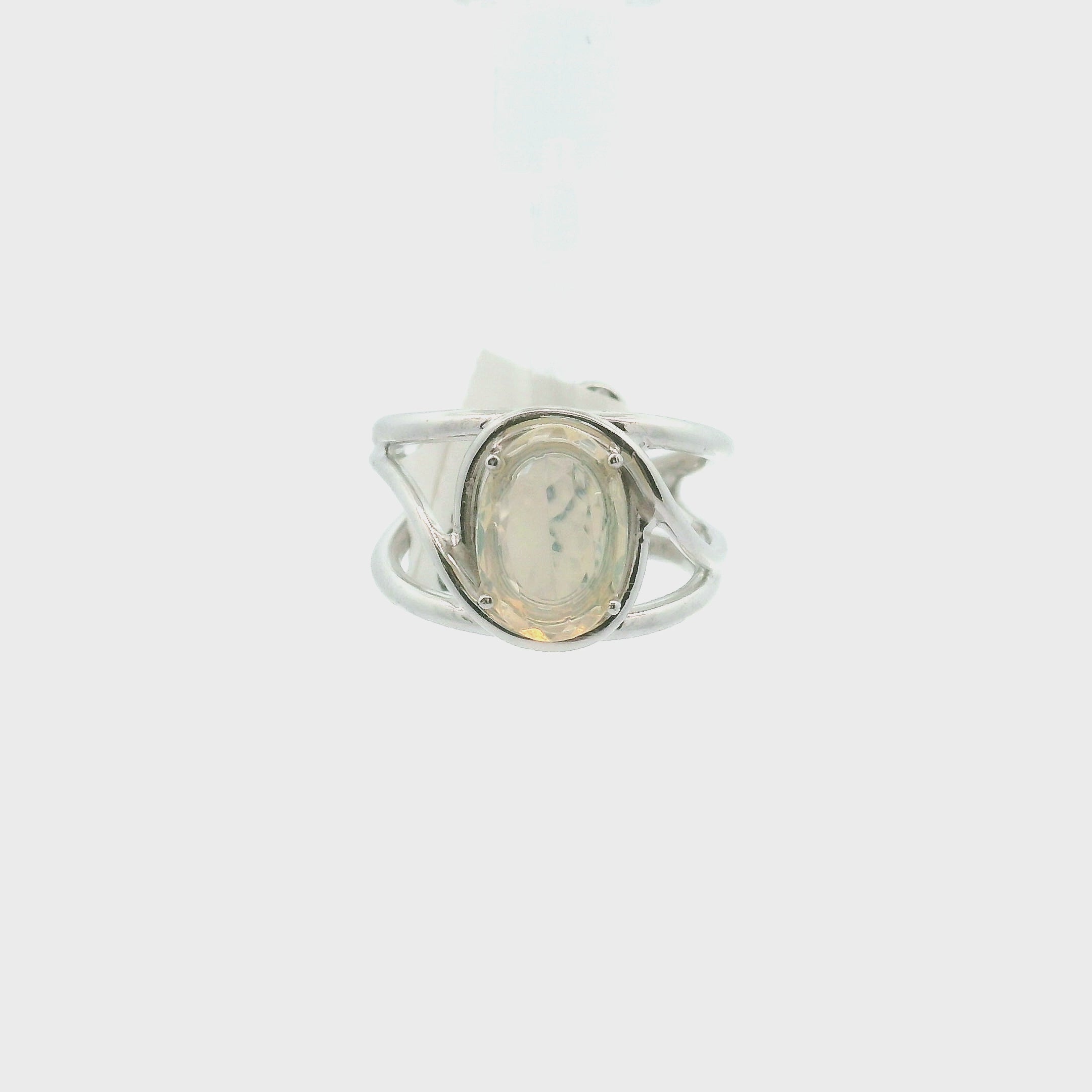 Ethiopian Opal Cuff Ring .925 Silver for Transformation and Energy Protection