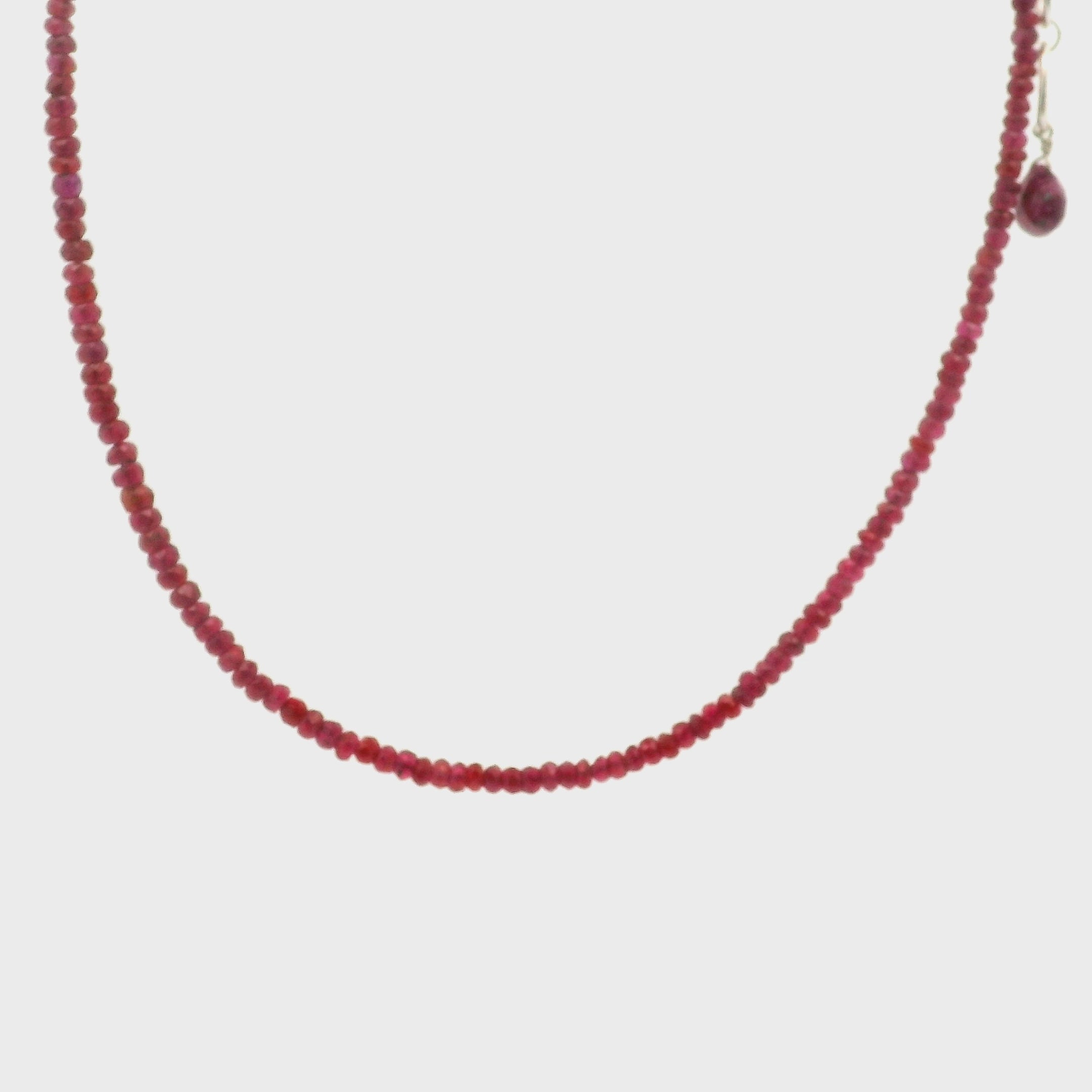 Ruby Mini Faceted Necklace for Supporting Flow of Energy & Enlightenment for Root Chakra
