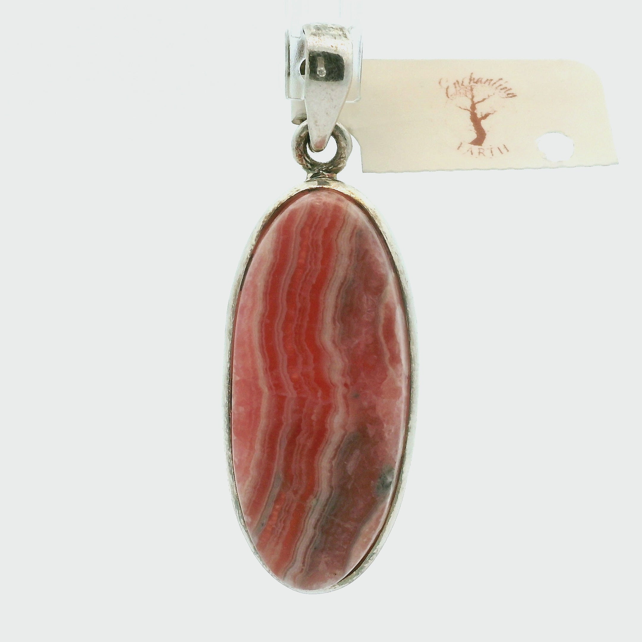 Rhodochrosite Pendant .925 Silver for Emotional and Trauma Healing