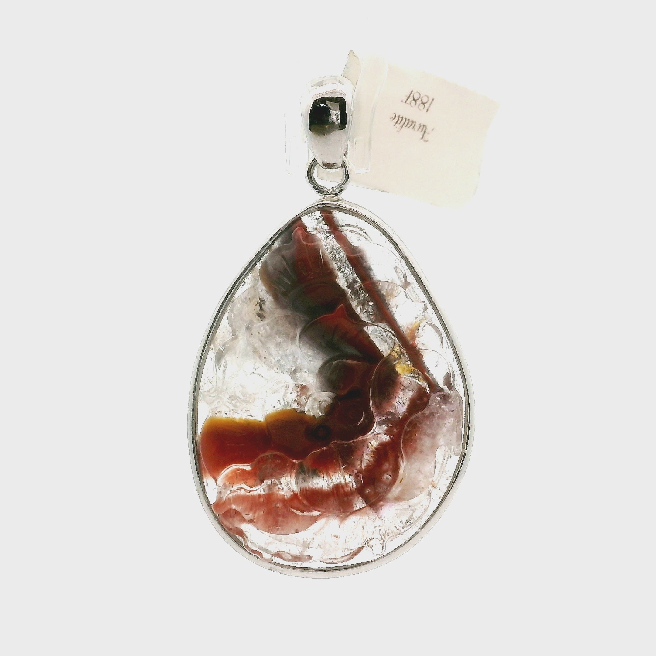 Auralite 23 Lotus Pendant .925 Silver for Intuition and Protection