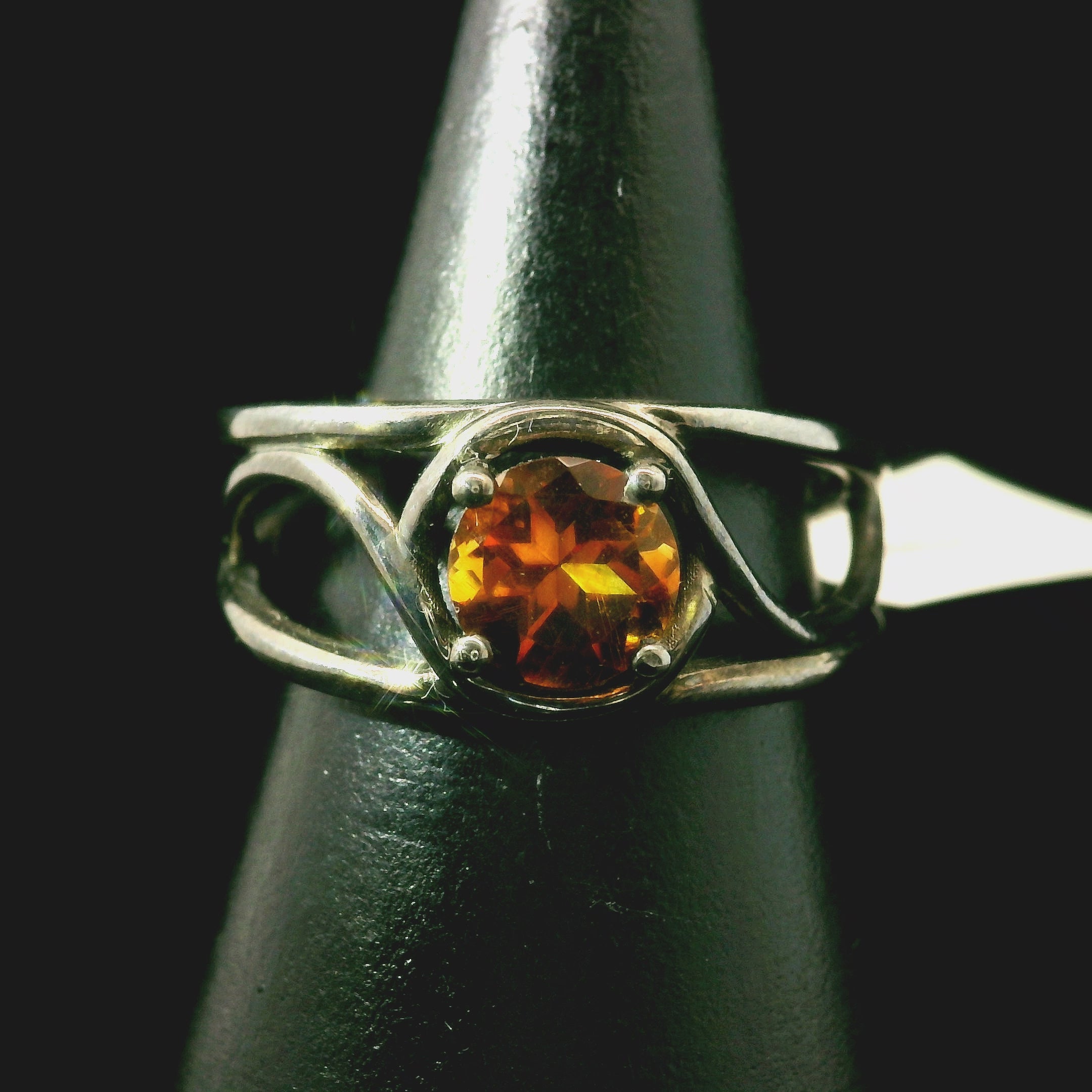 Citrine Midi Cuff Ring .925 Silver for Abundance, Good Luck and Positivity